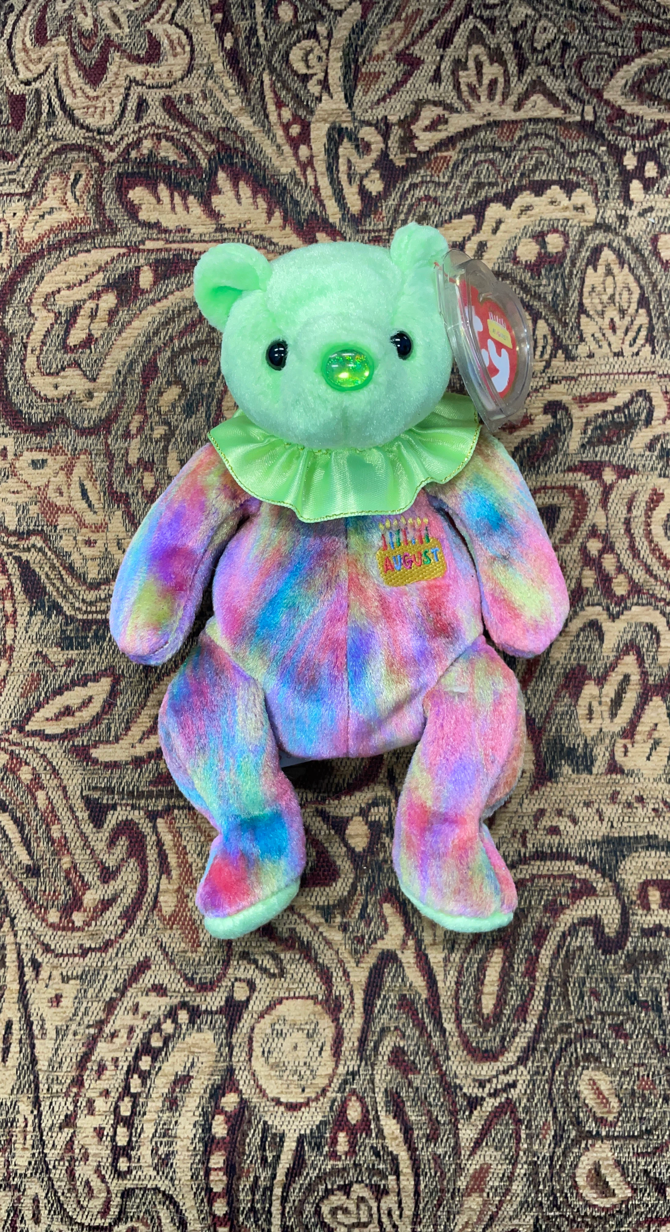 Ty Beanie Baby "August Bear" Stuffed Animal