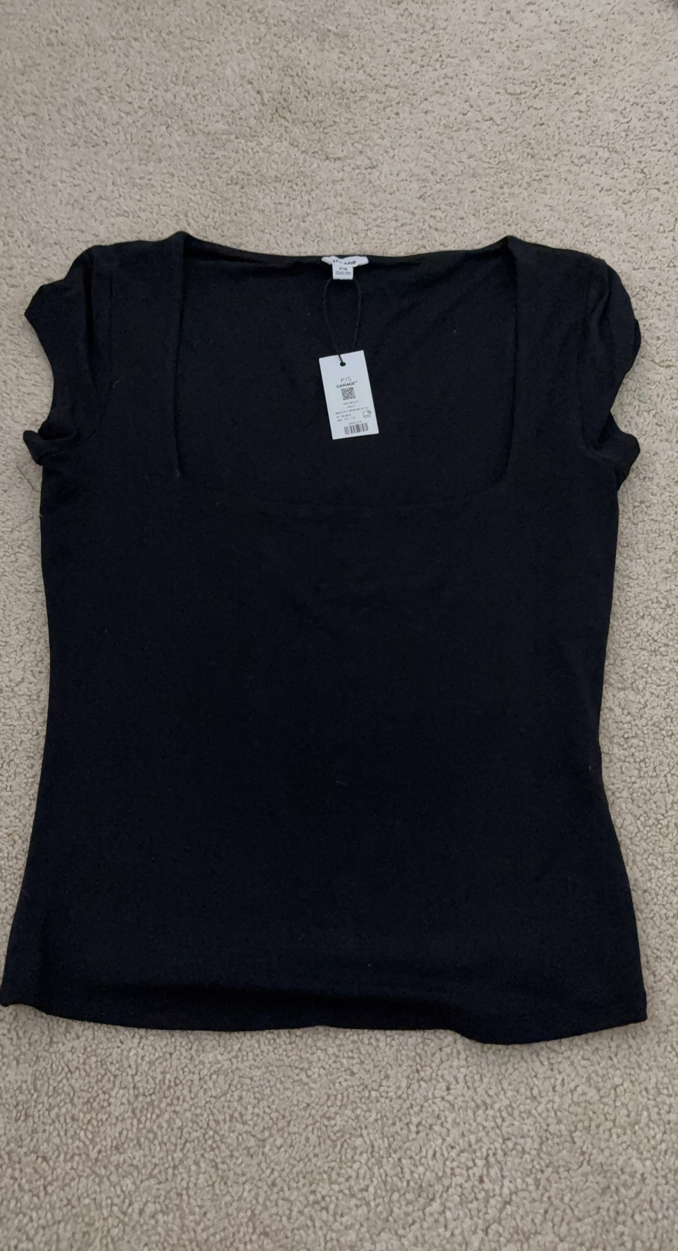Garage Black Square Neck Top