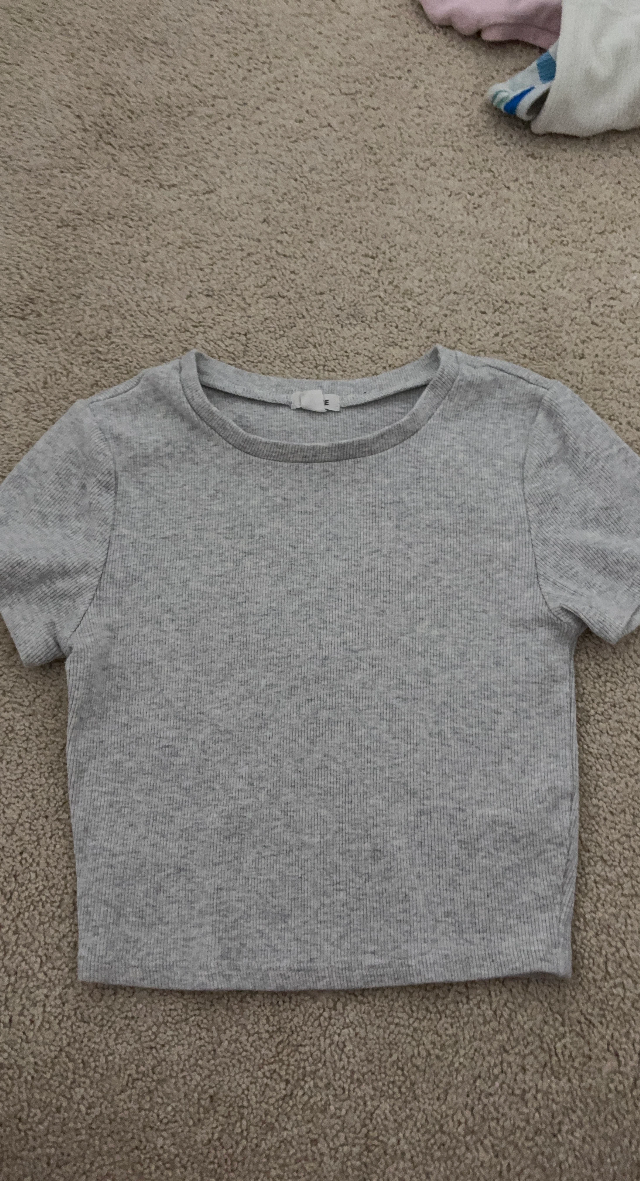 garage Grey Ribbed Crop Top