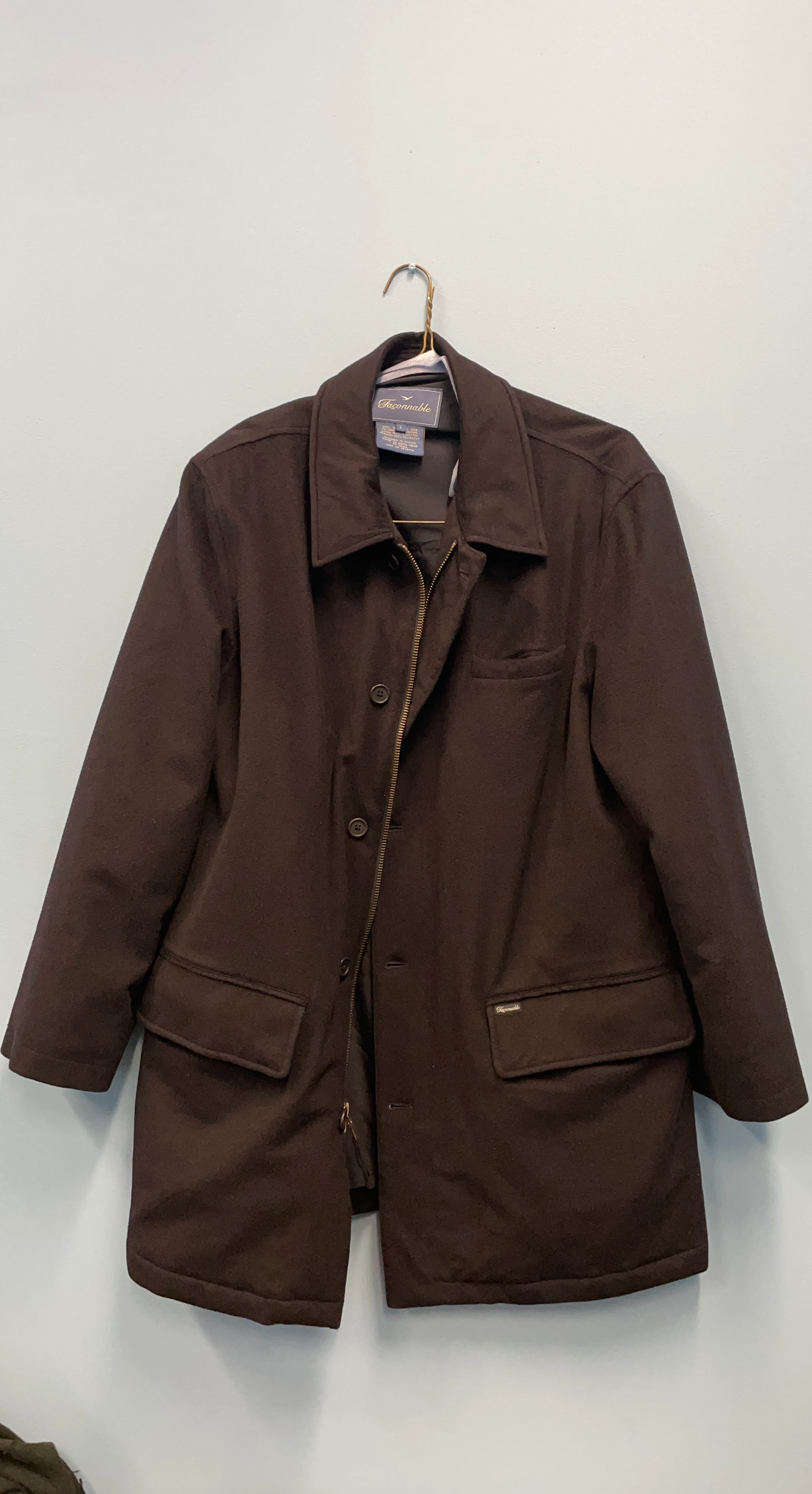 Faconnable Black Wool Blend Jacket - Large
