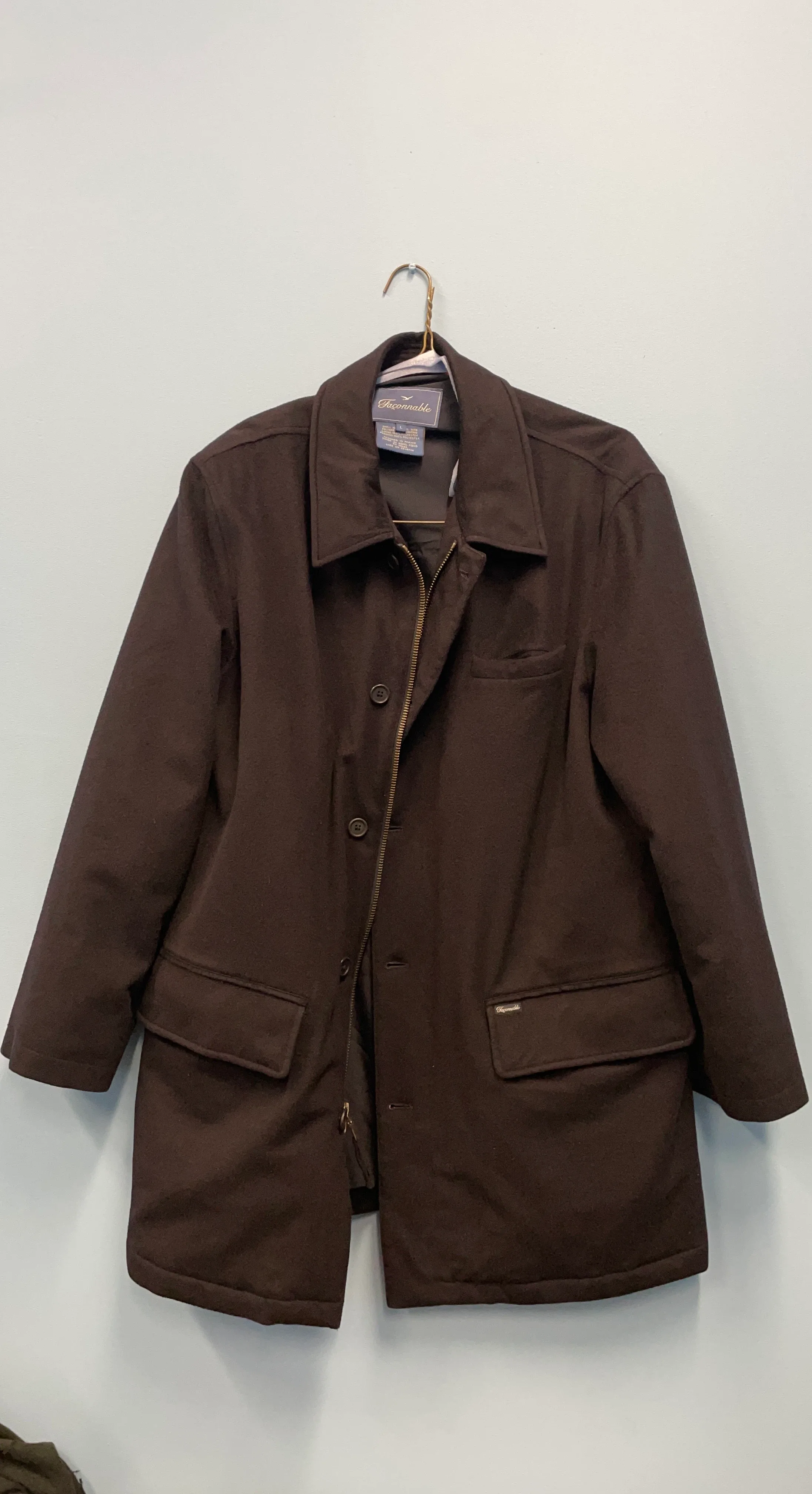 Faconnable Black Wool Blend Jacket - Large