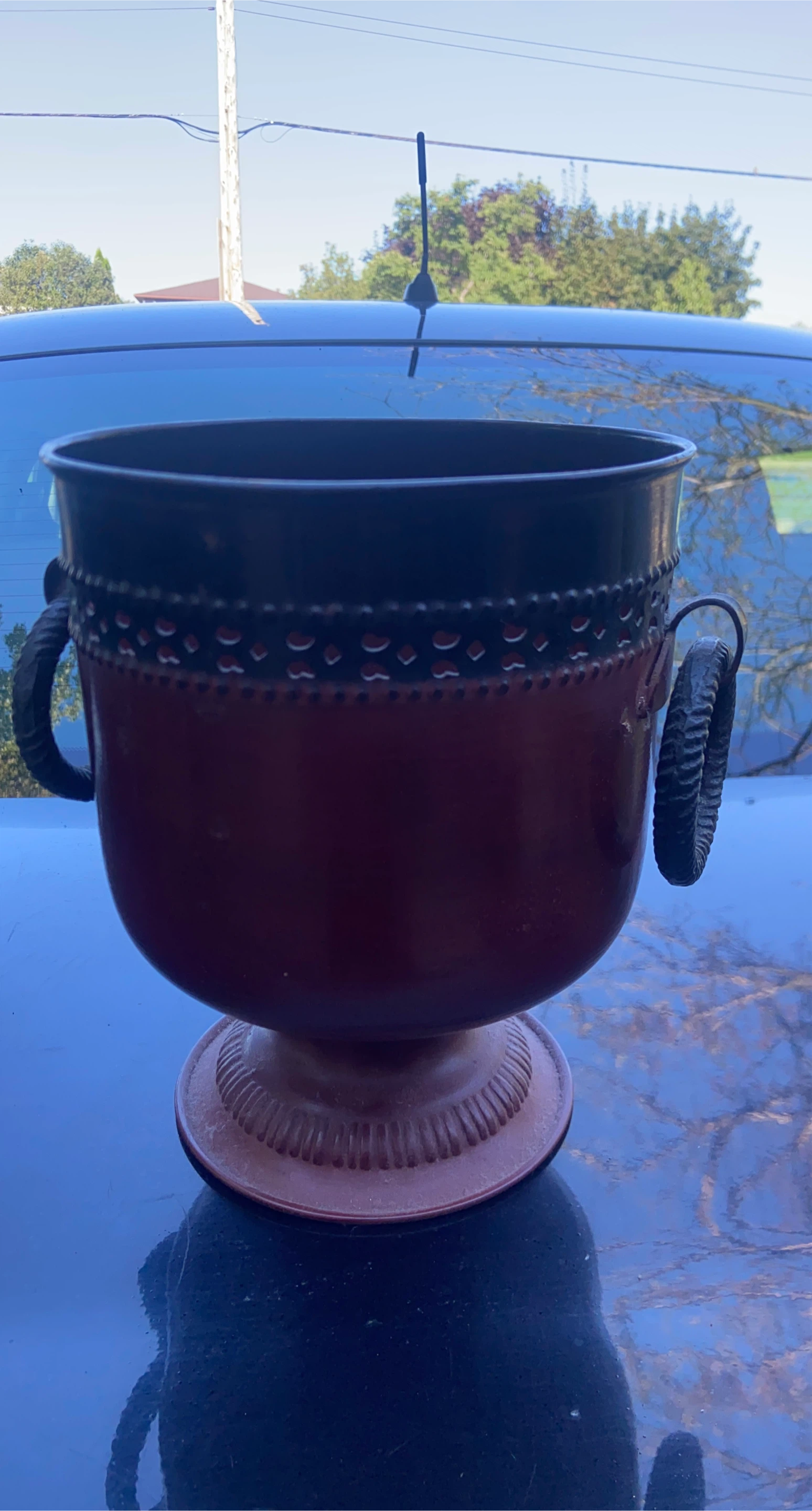 Decorative Metal Urn Planter