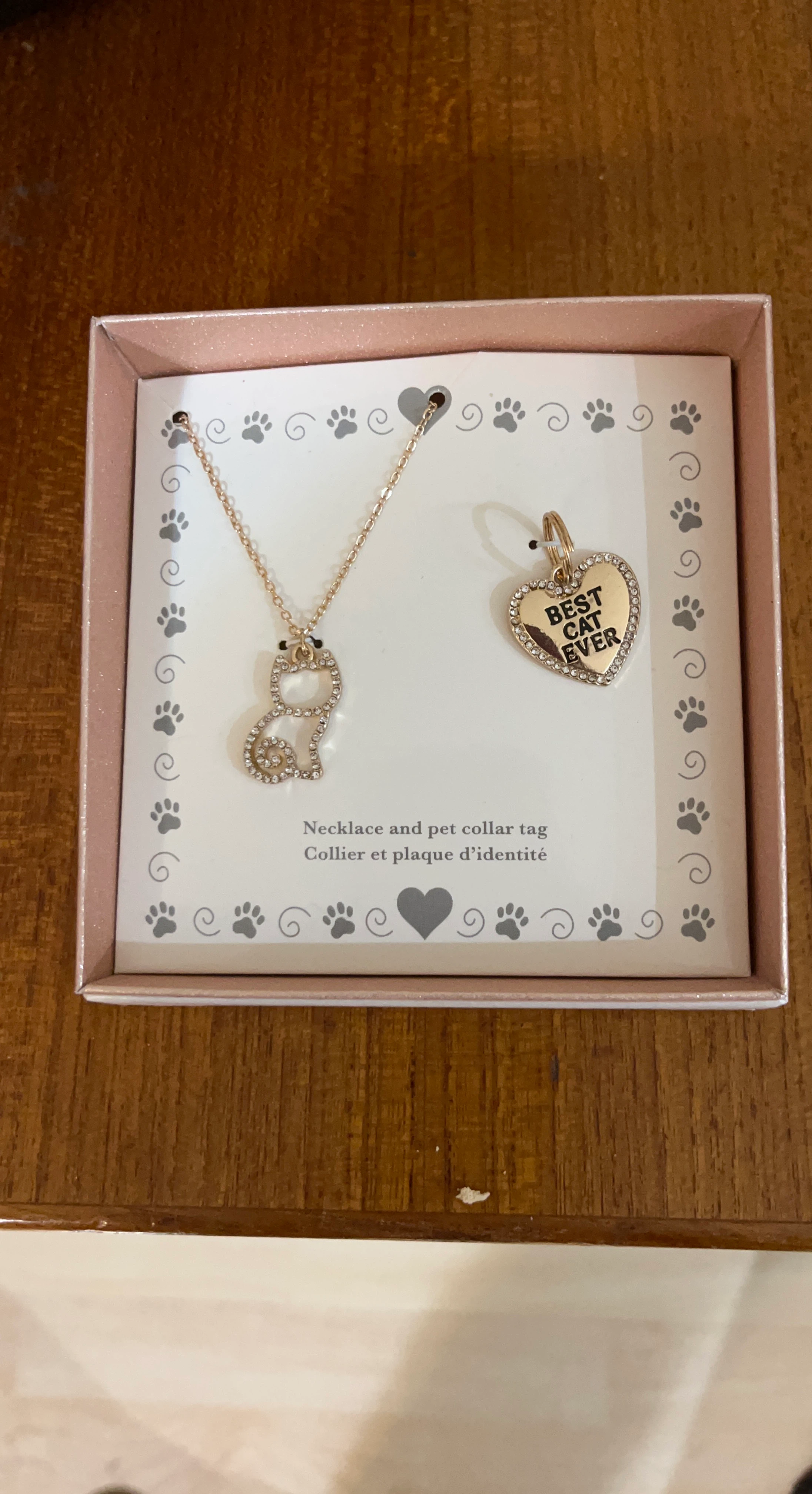 Best Cat Ever Necklace and Pet Tag Set