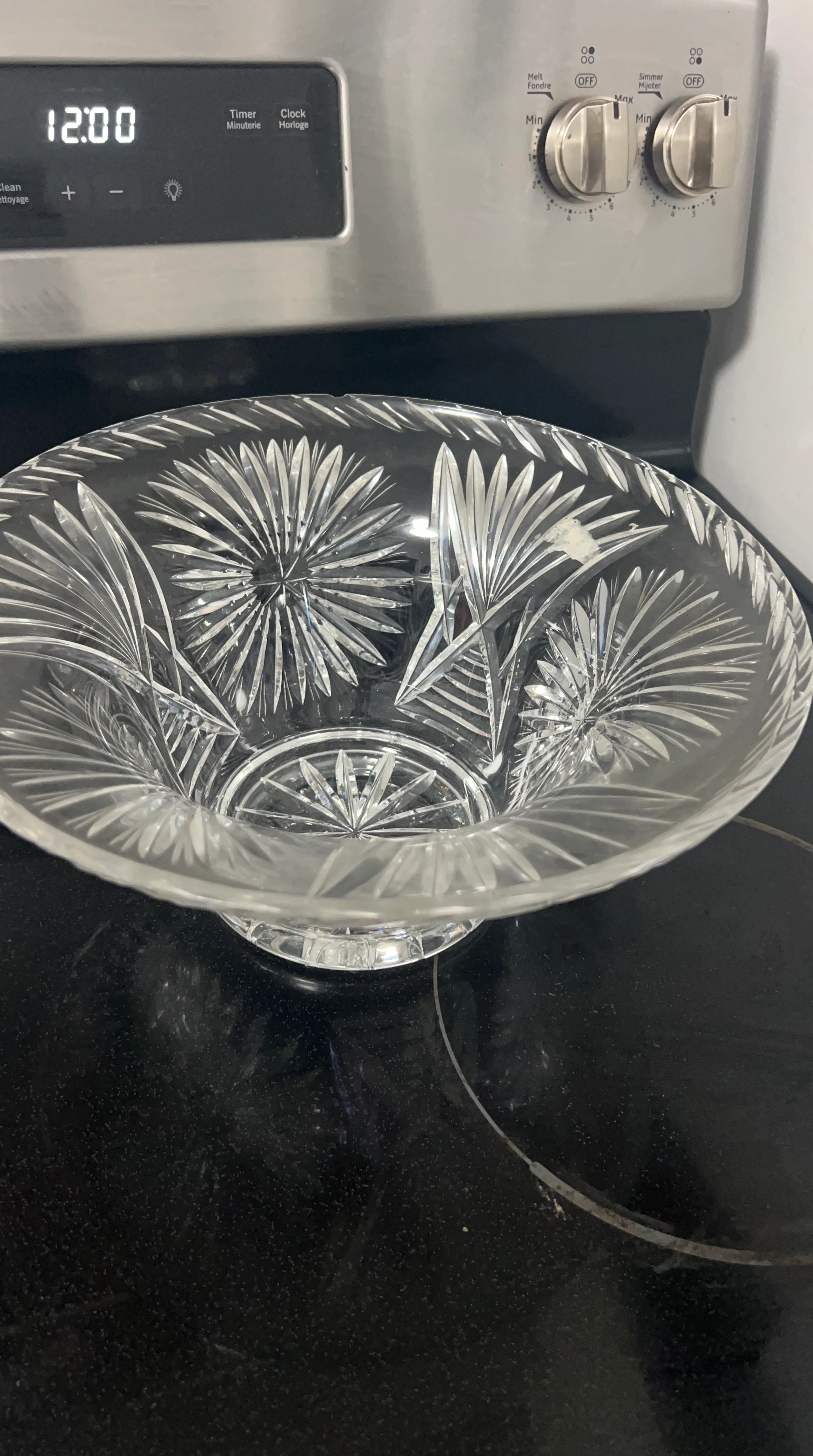 Crystal Cut Glass Serving Bowl
