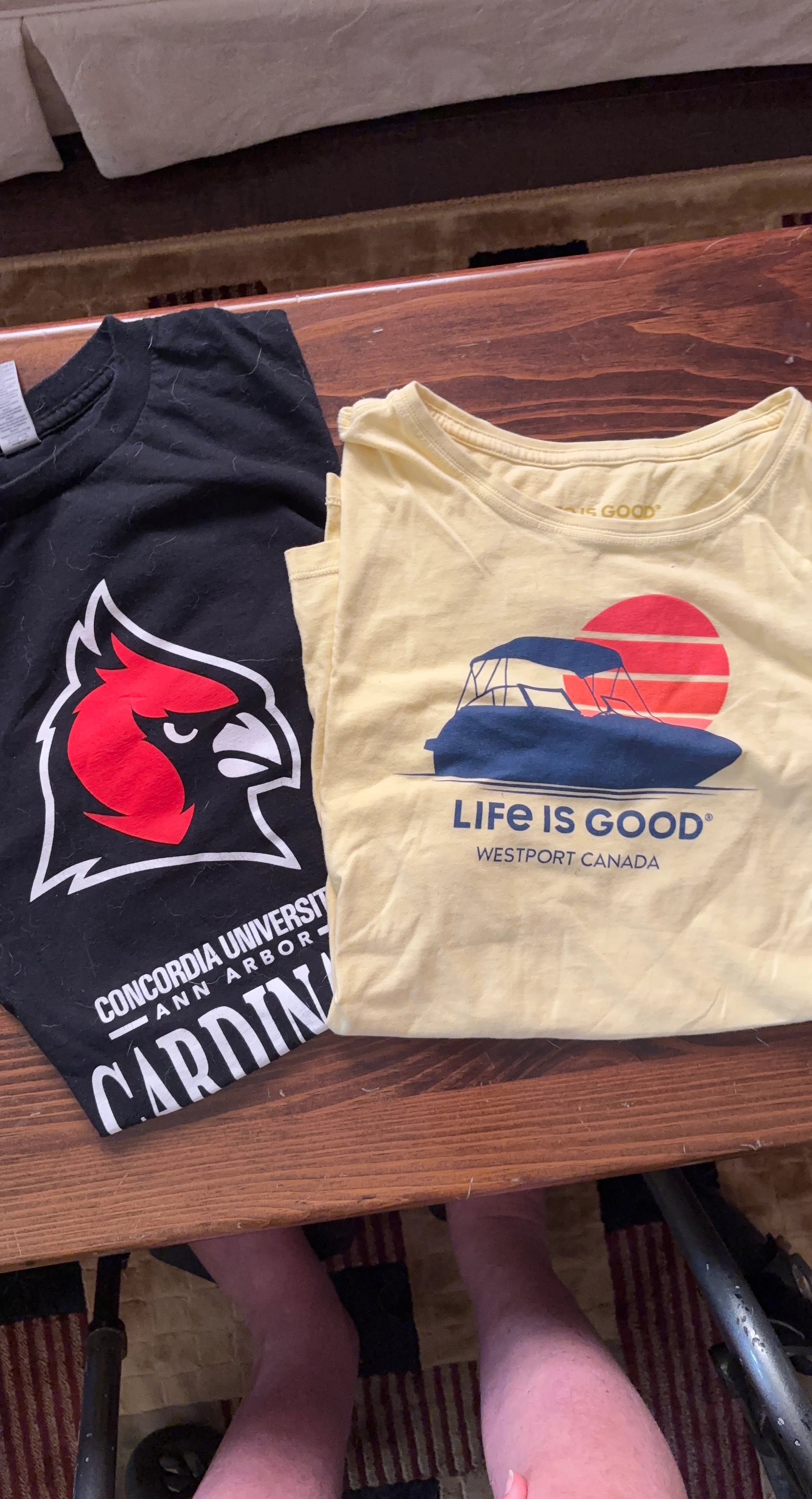 Life is Good T-Shirt and Concordia Cardinals T-Shirt