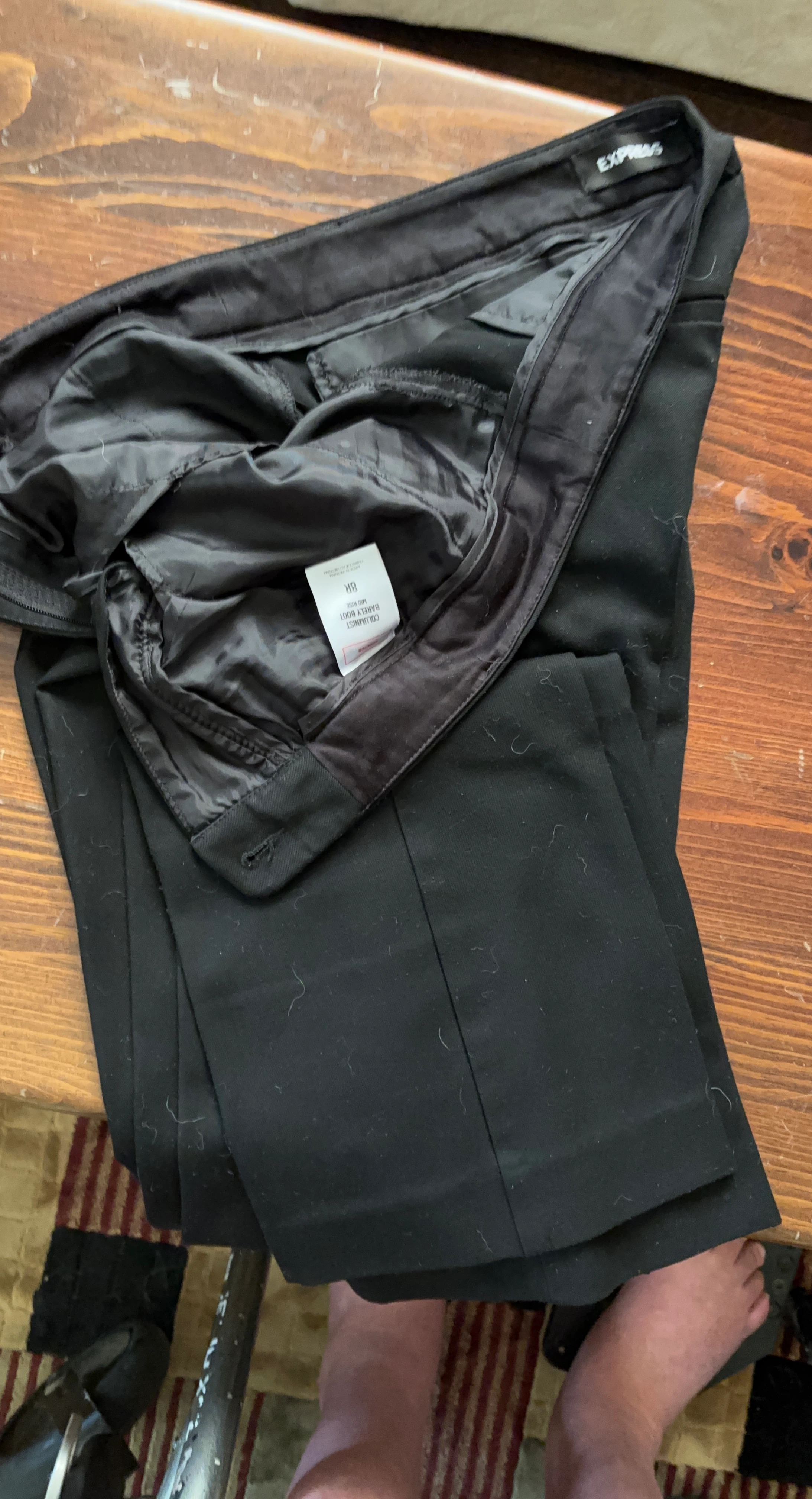 Express Black Columnist Barely Boot Mid Rise Pants Size 8