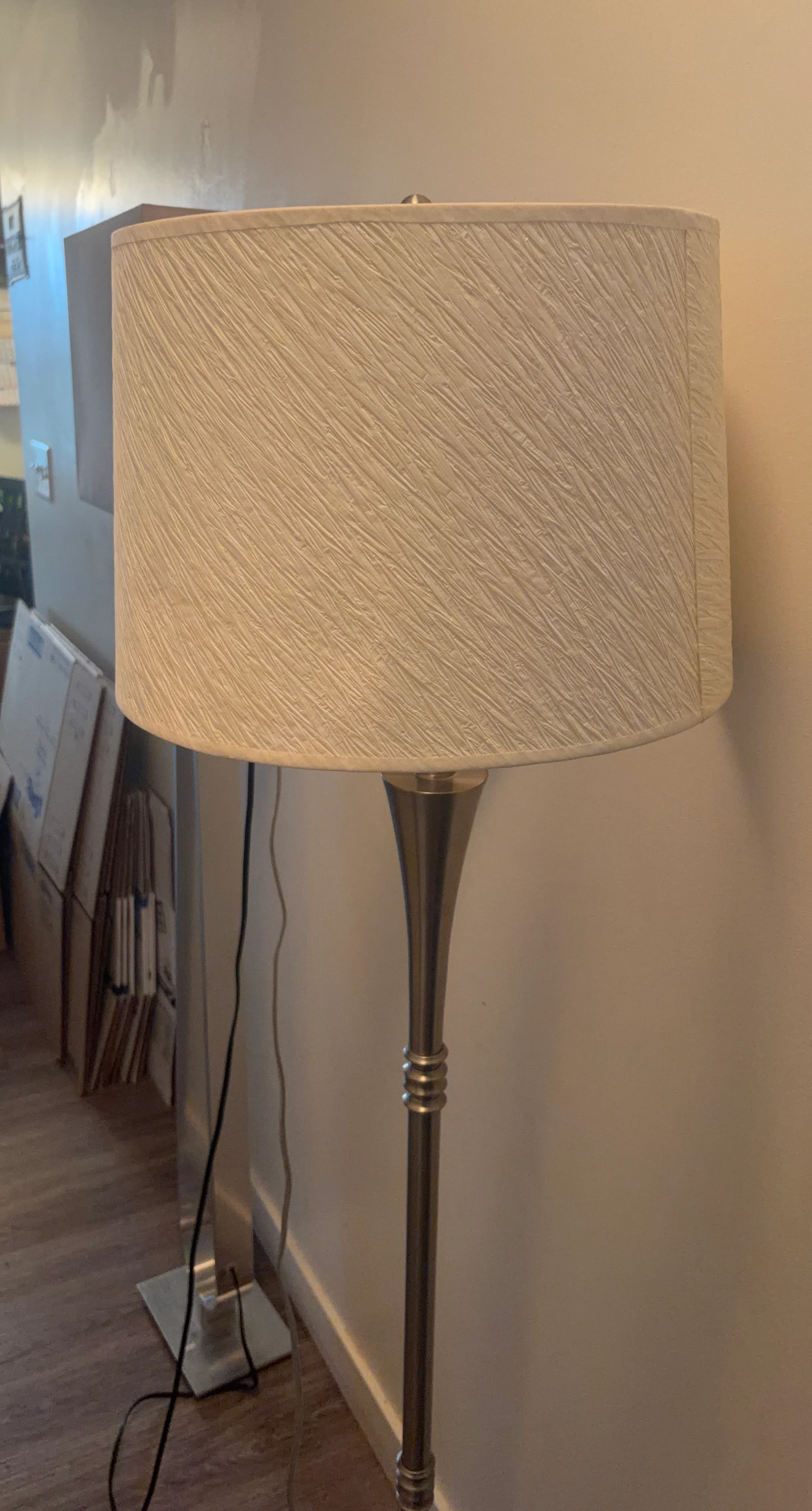 Floor Lamp with Textured Cream Shade