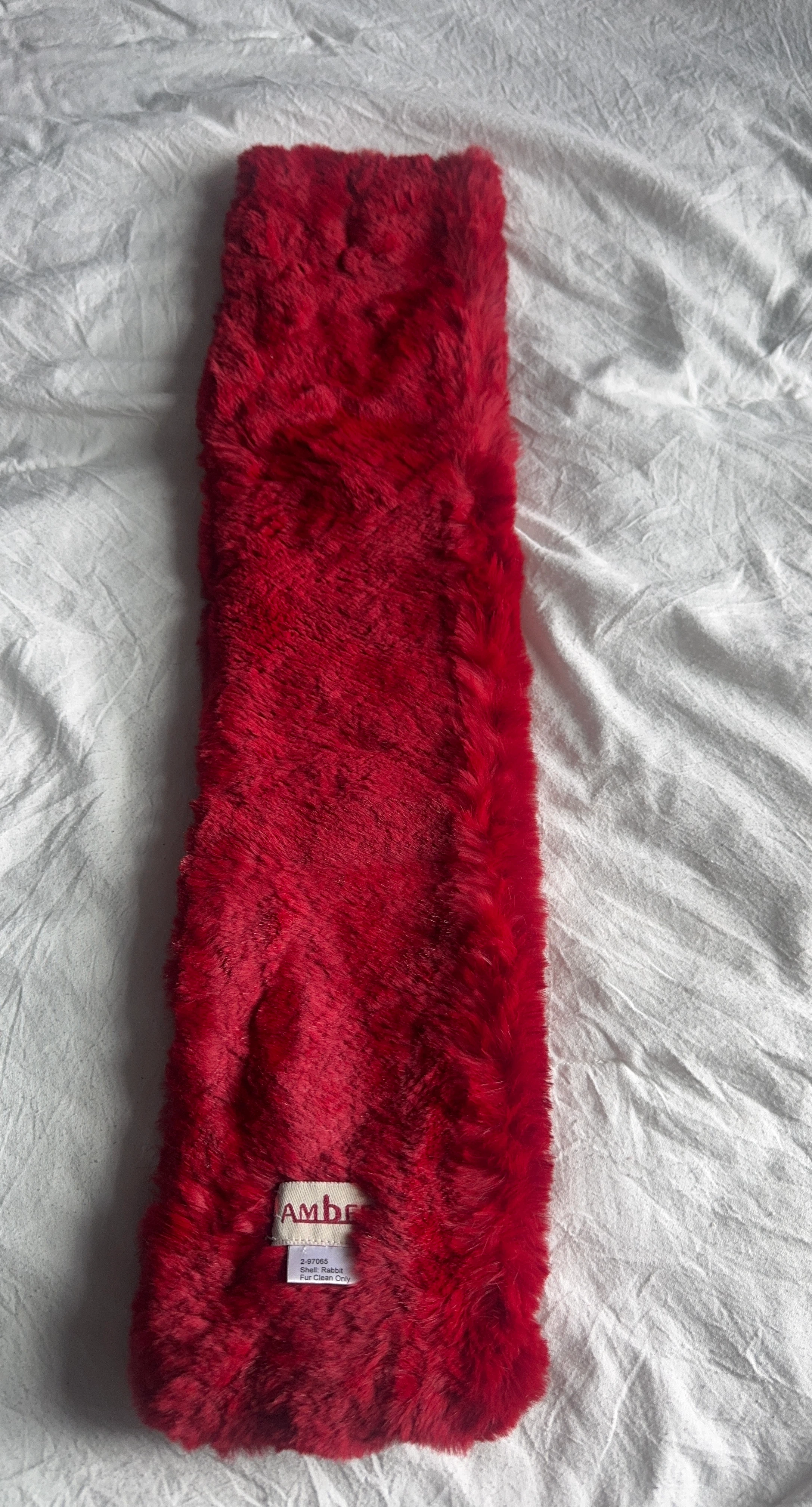 Red Faux Fur Scarf