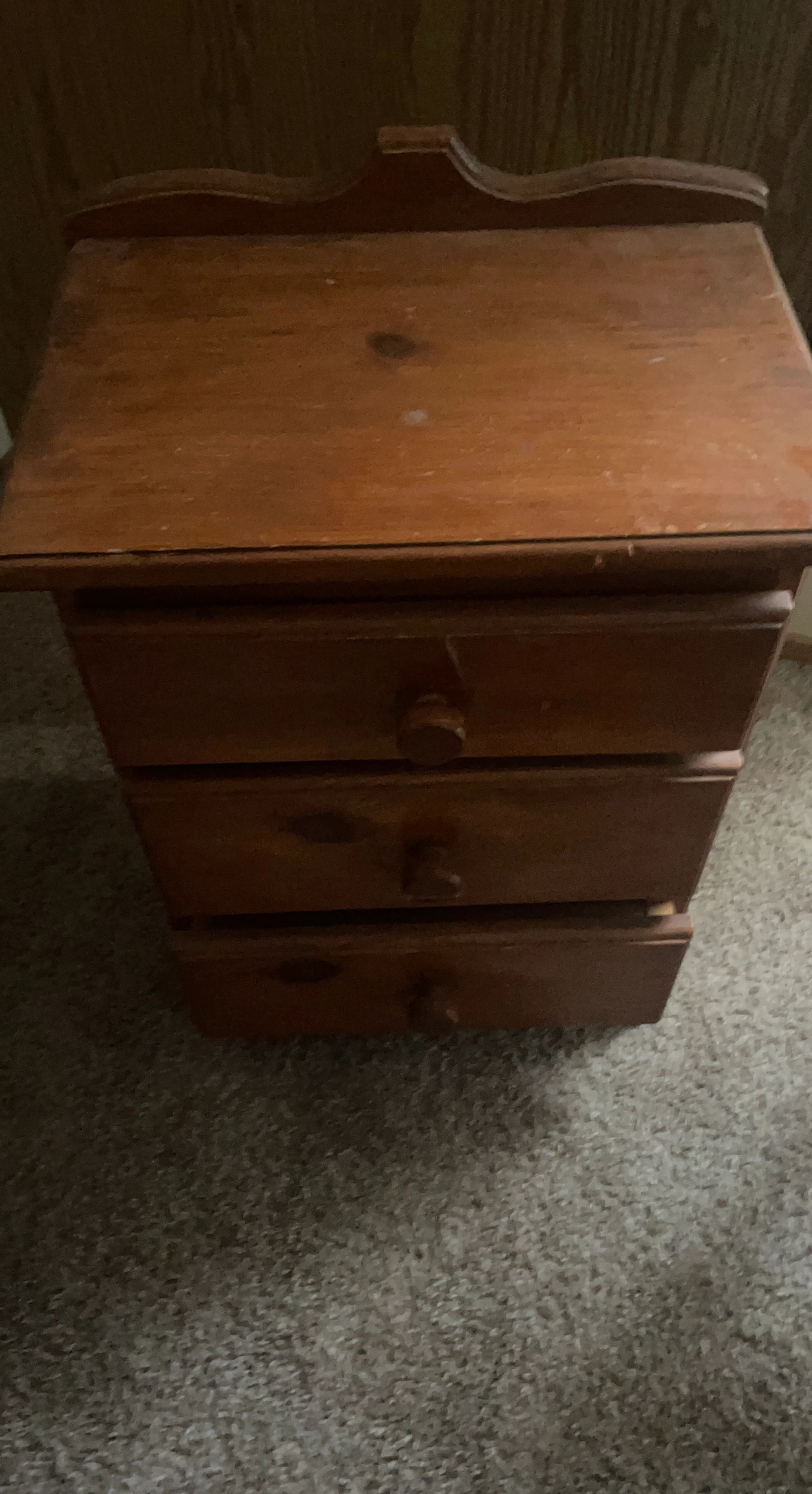 Wooden 3-Drawer Nightstand