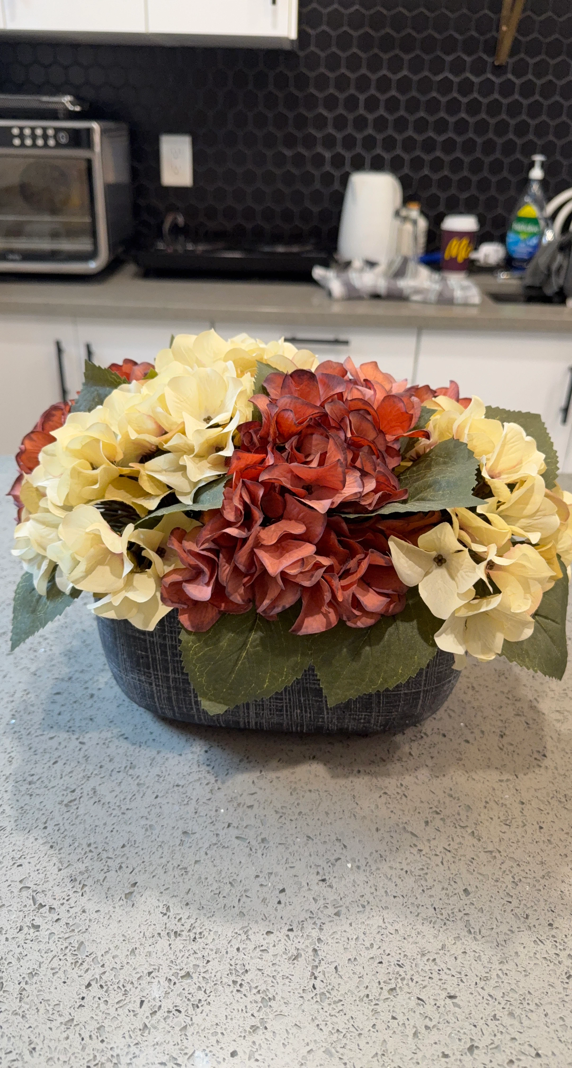 Artificial Hydrangea Floral Arrangement in Pot