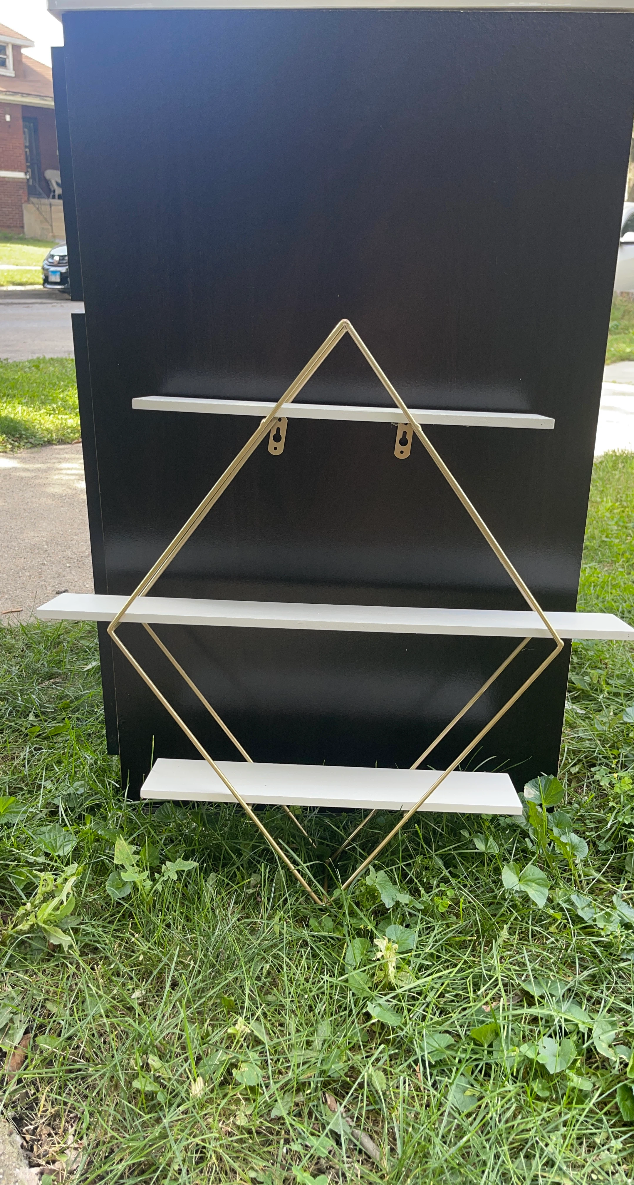 Gold Geometric Wall Shelf