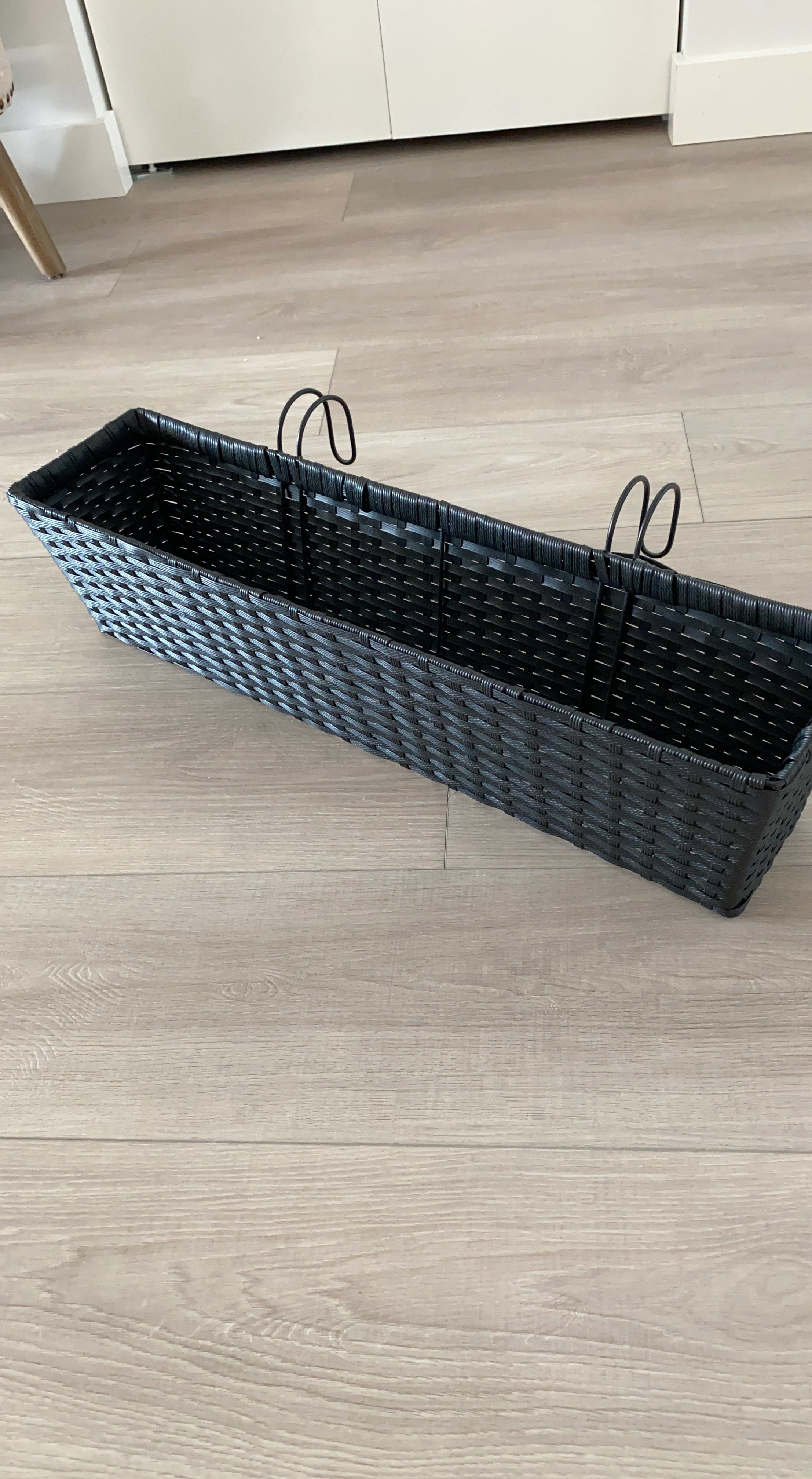Black Wicker Railing Planter