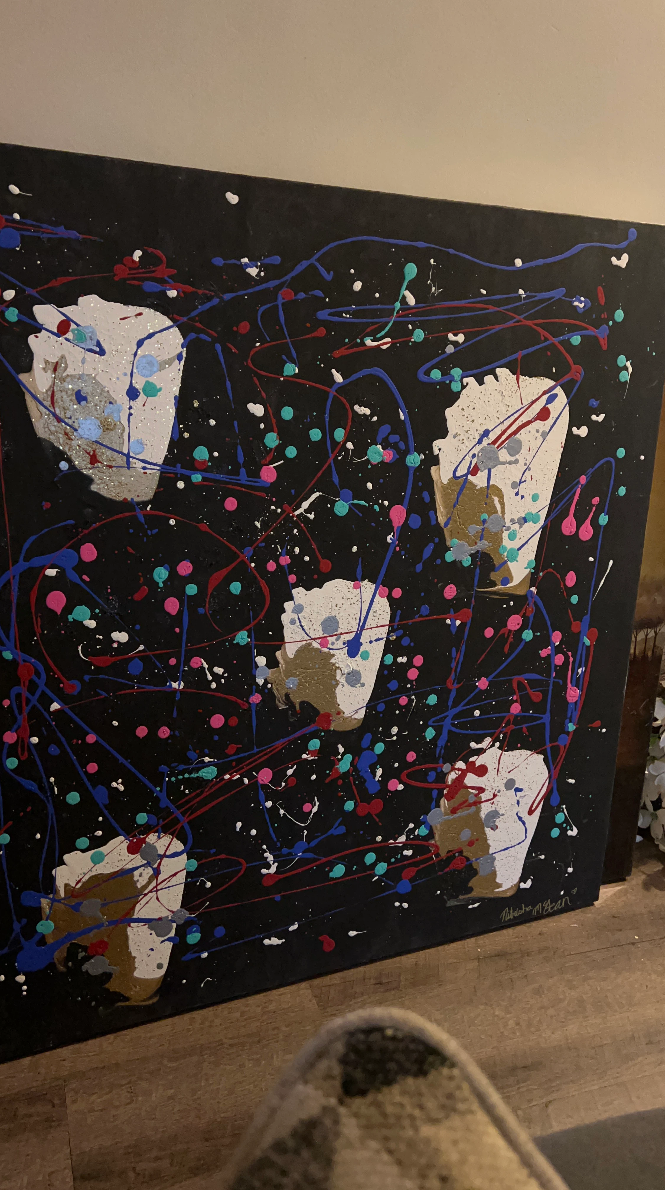 Abstract Painted Canvas Art
