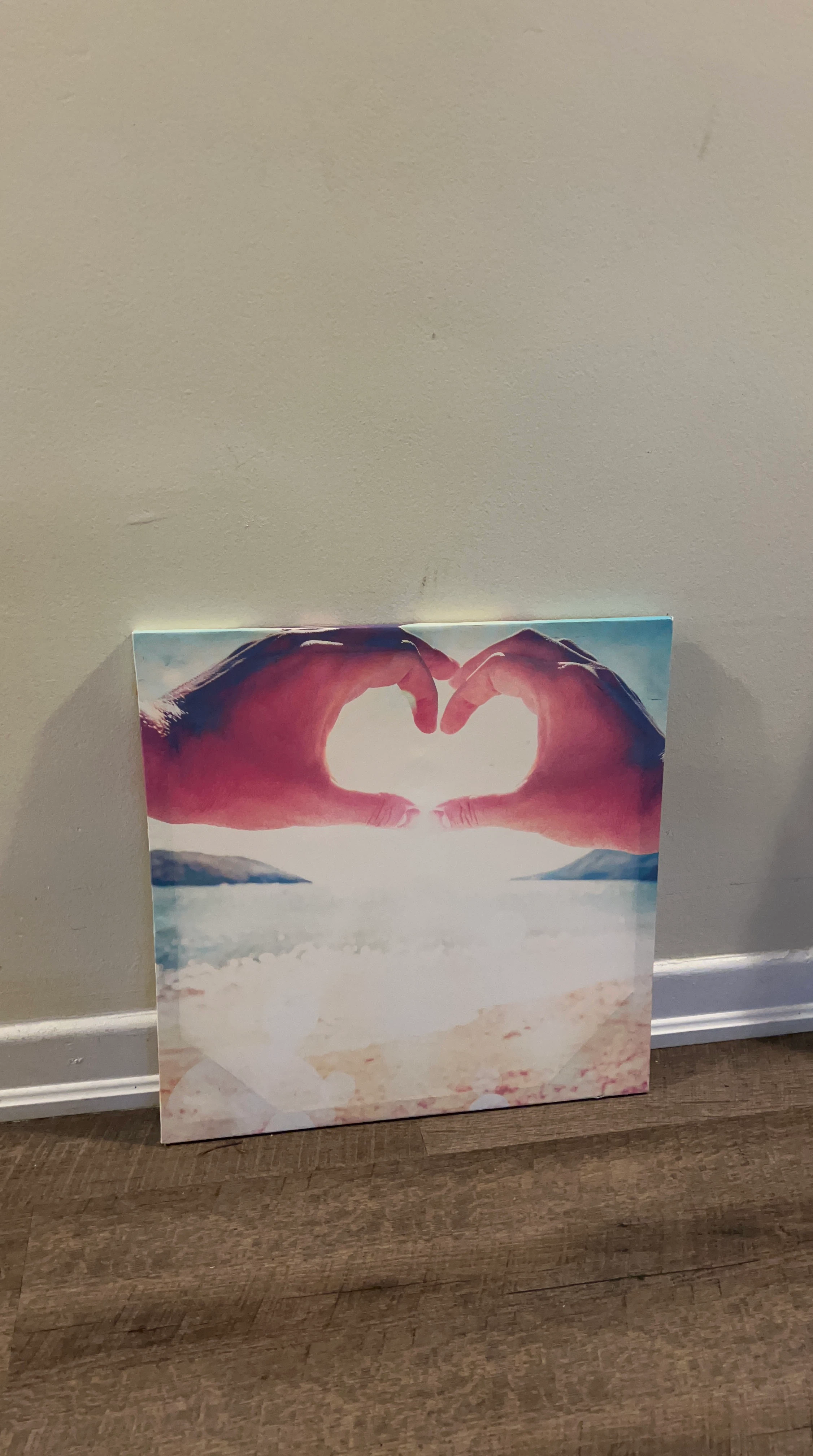 Heart Hands Beach Canvas Art Print