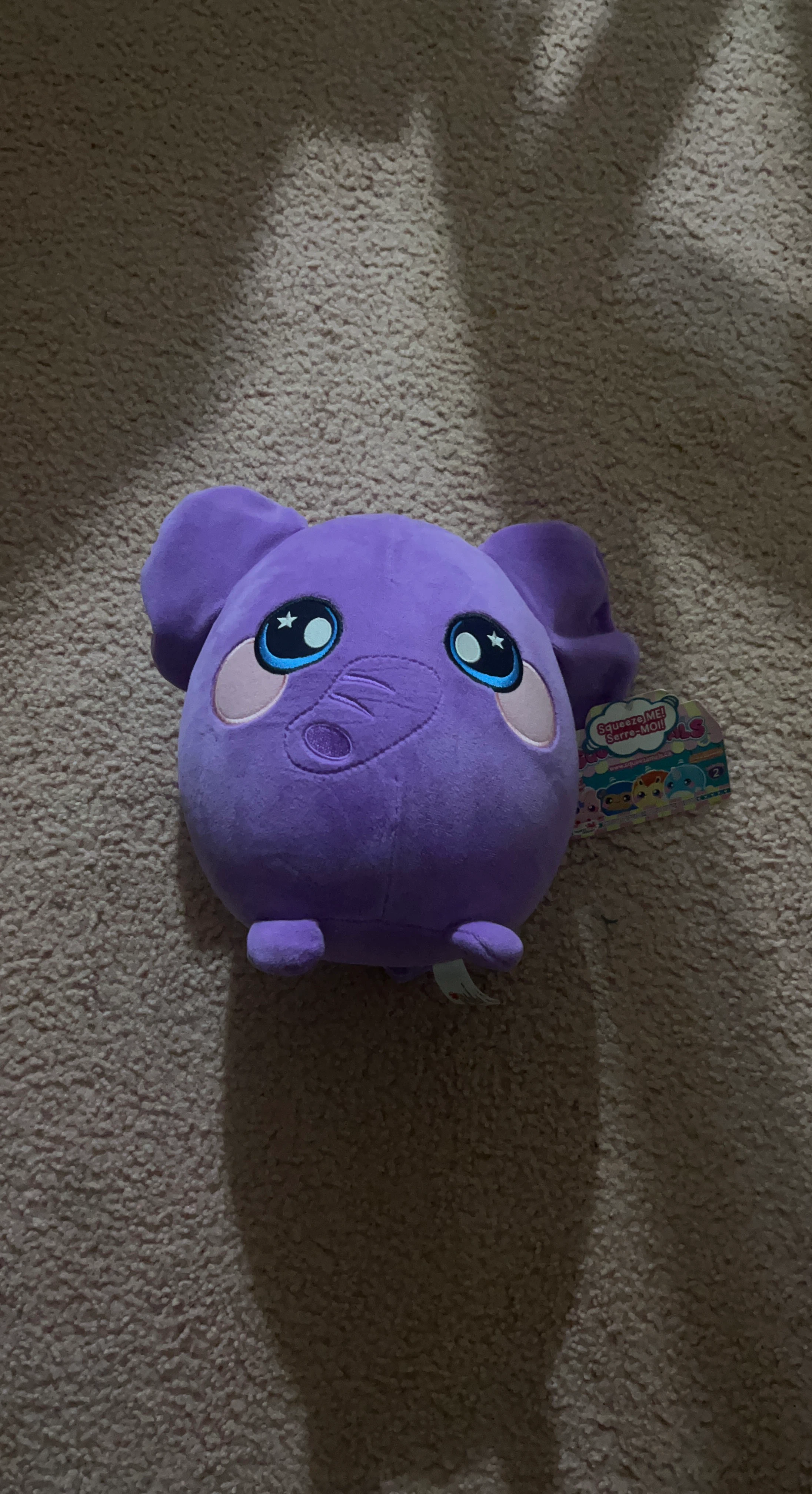 Squeezamals Purple Elephant Plush