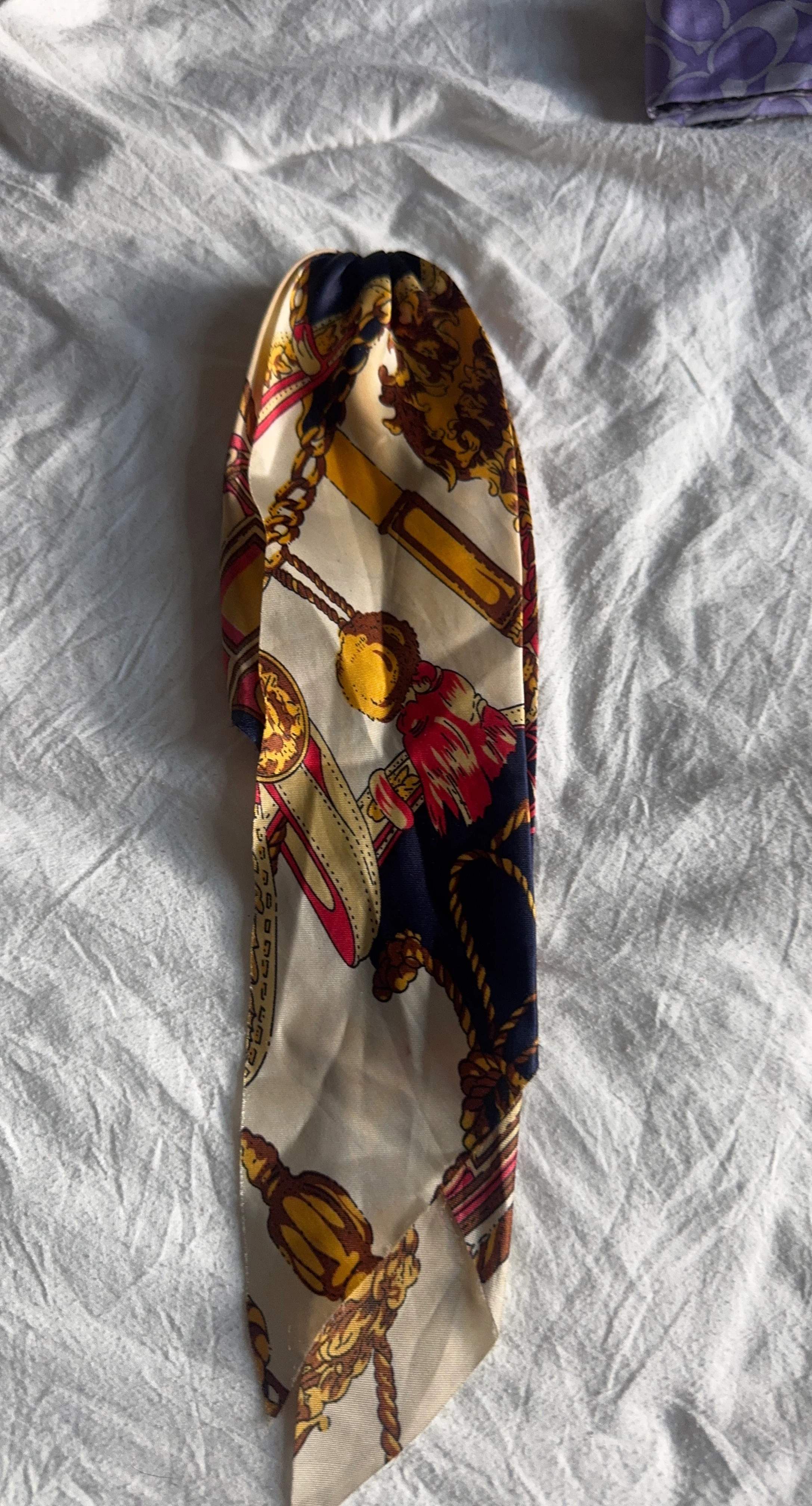 Designer Silk Scarf - Equestrian Pattern