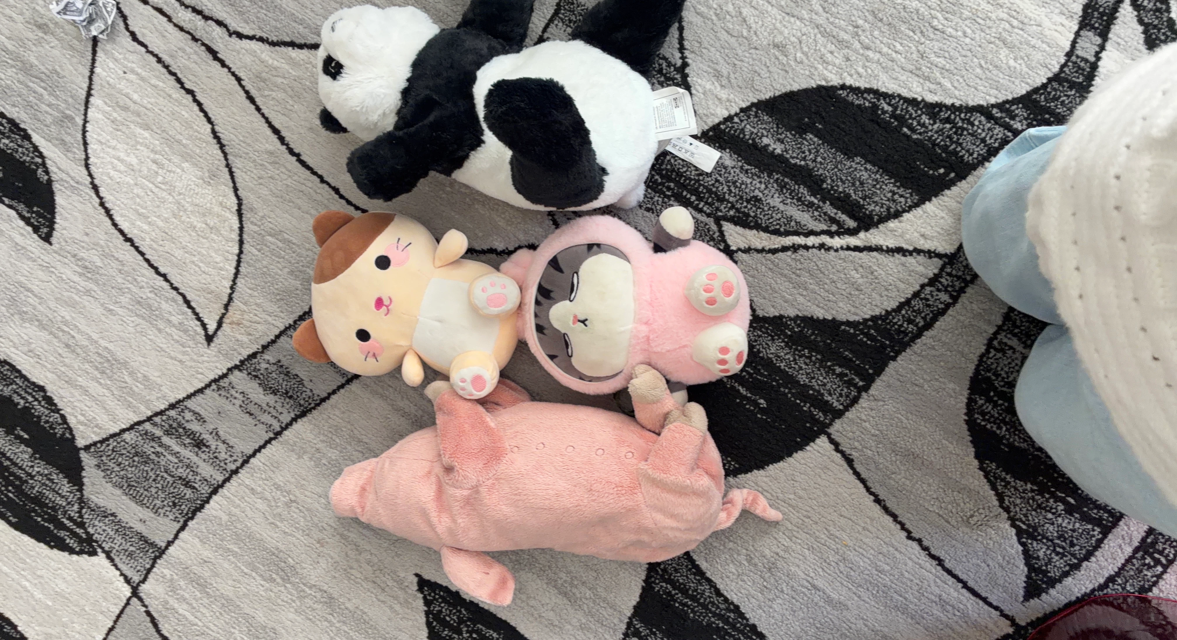 Plush Toy Bundle - Panda, Cat, Pig, and Kitty