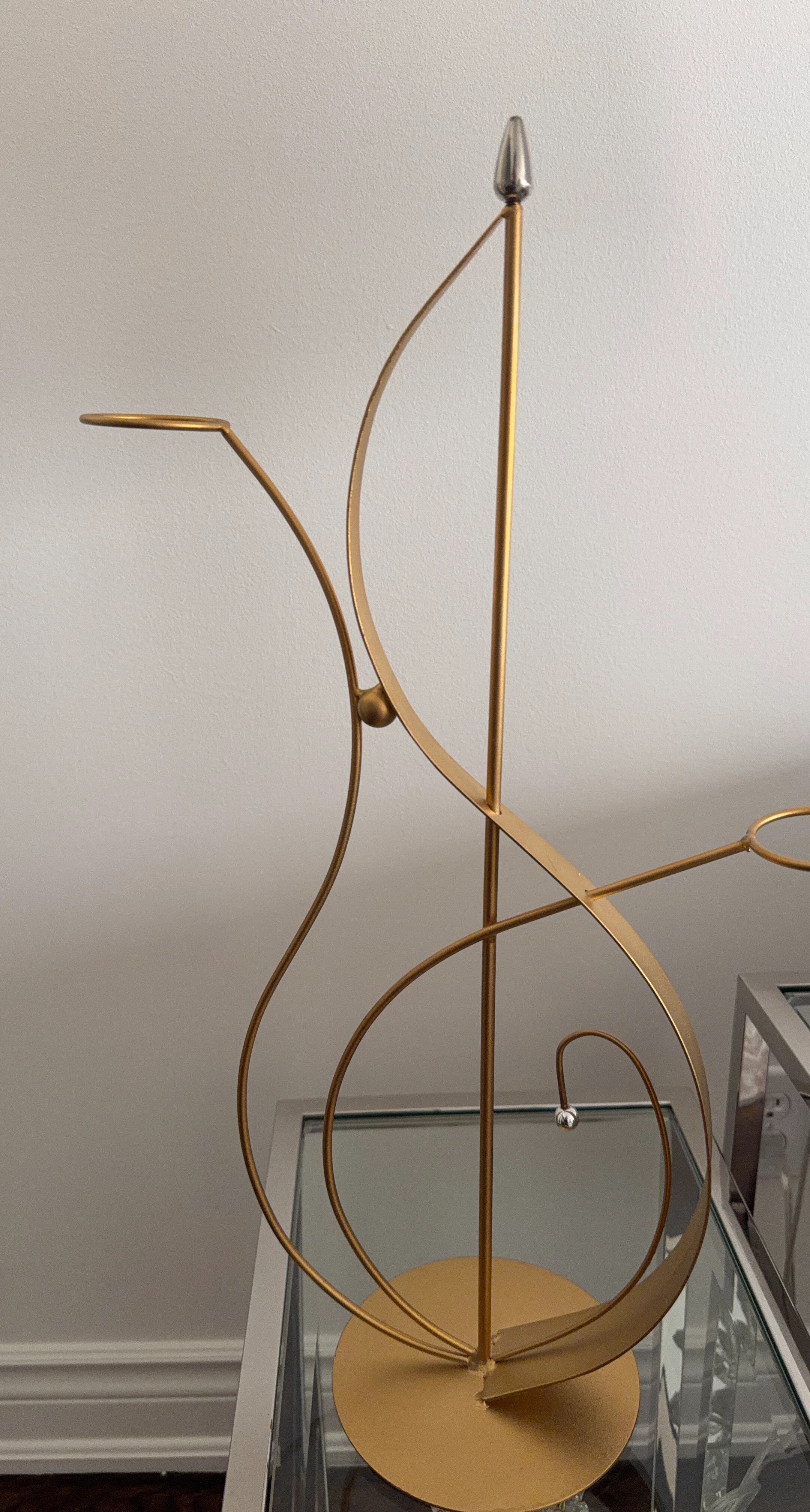 Gold Musical Note Metal Sculpture