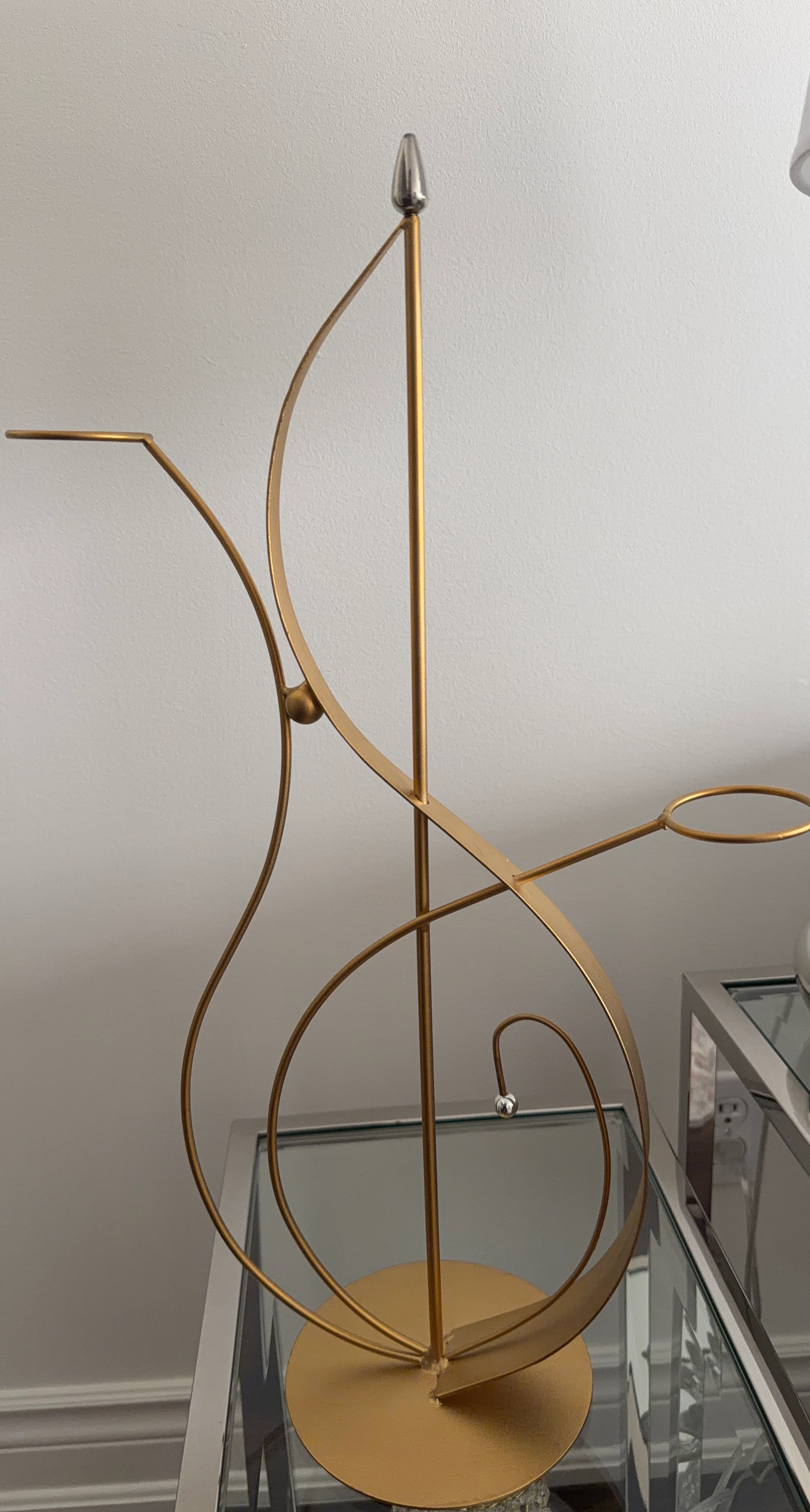Gold Metal Decorative Sculpture Stand