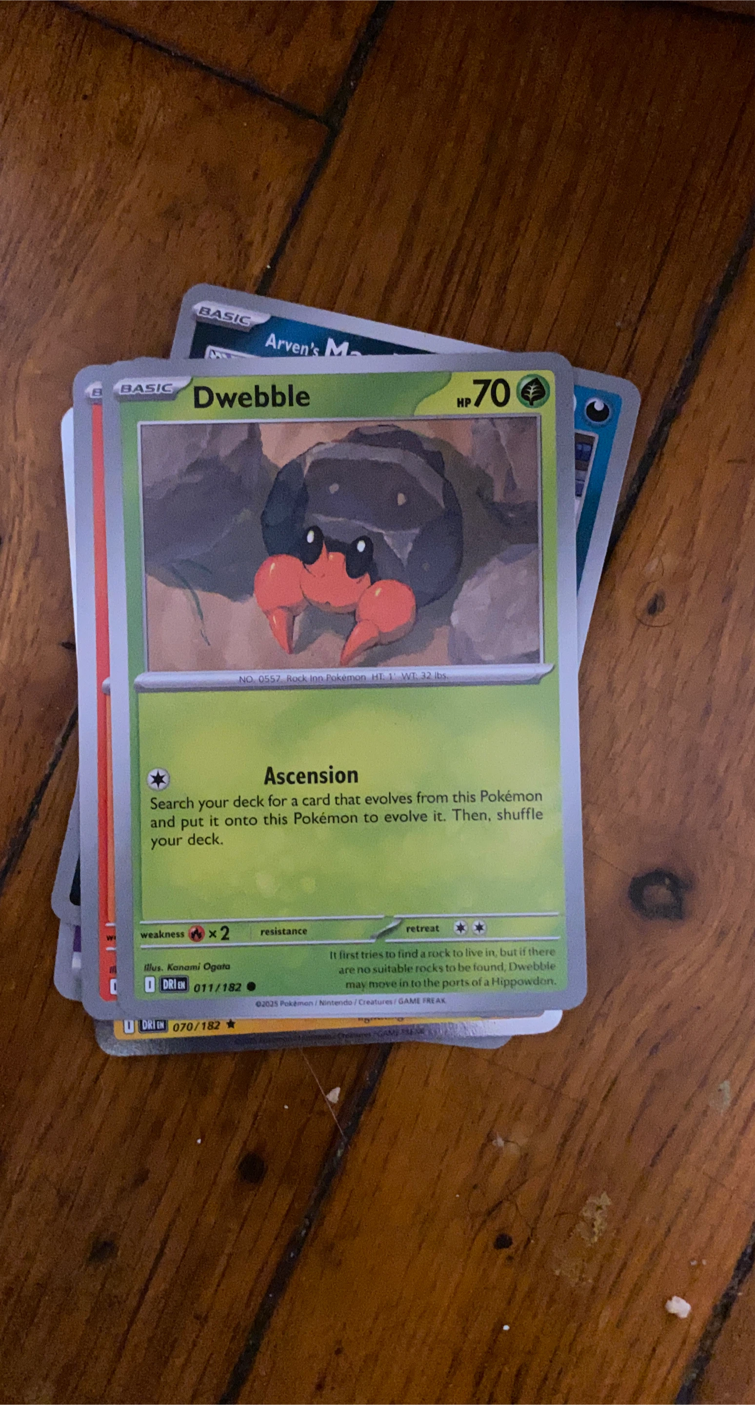 Dwebble 011/182 Pokemon Card