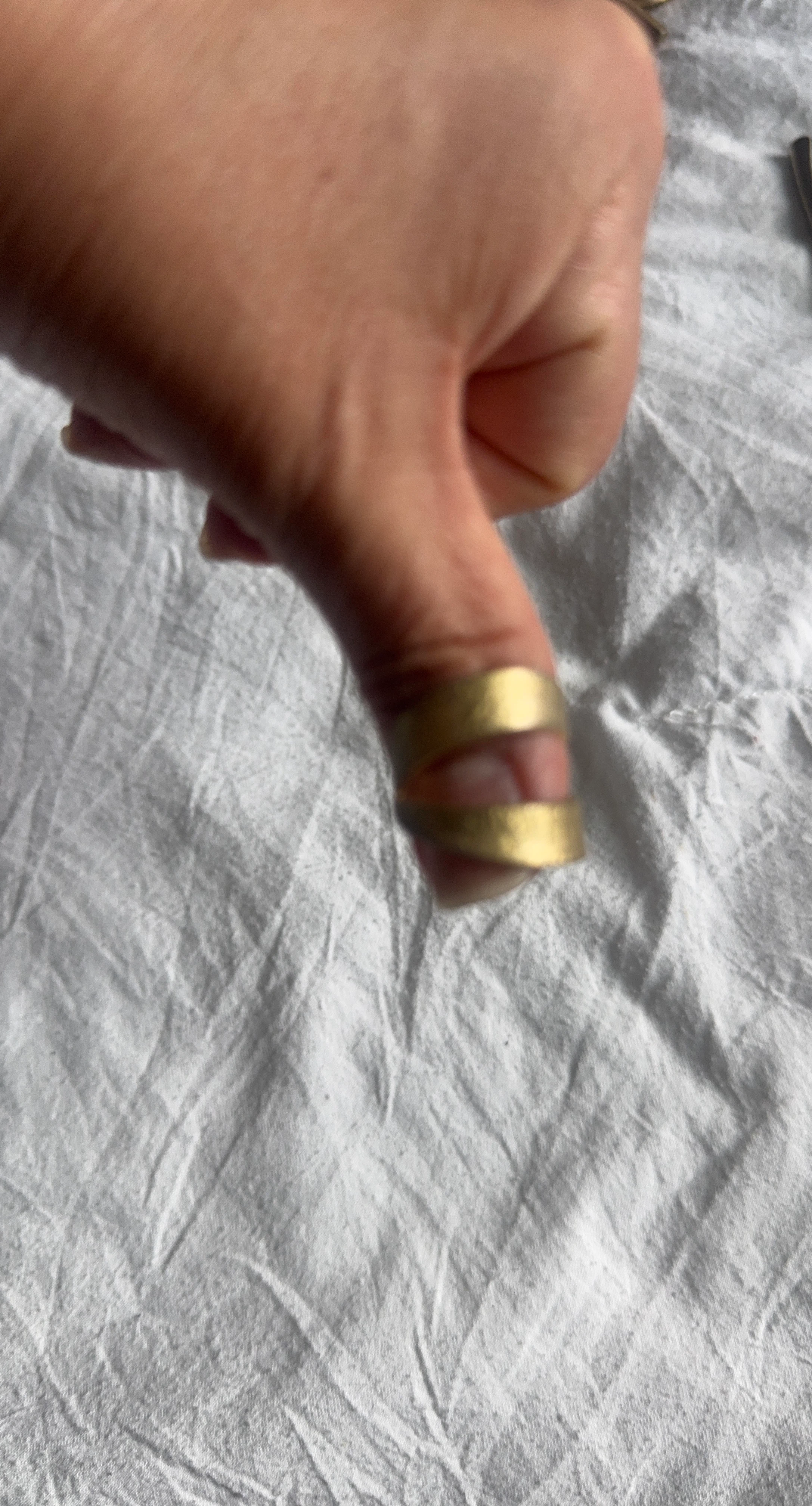 Gold Tone Double Band Ring