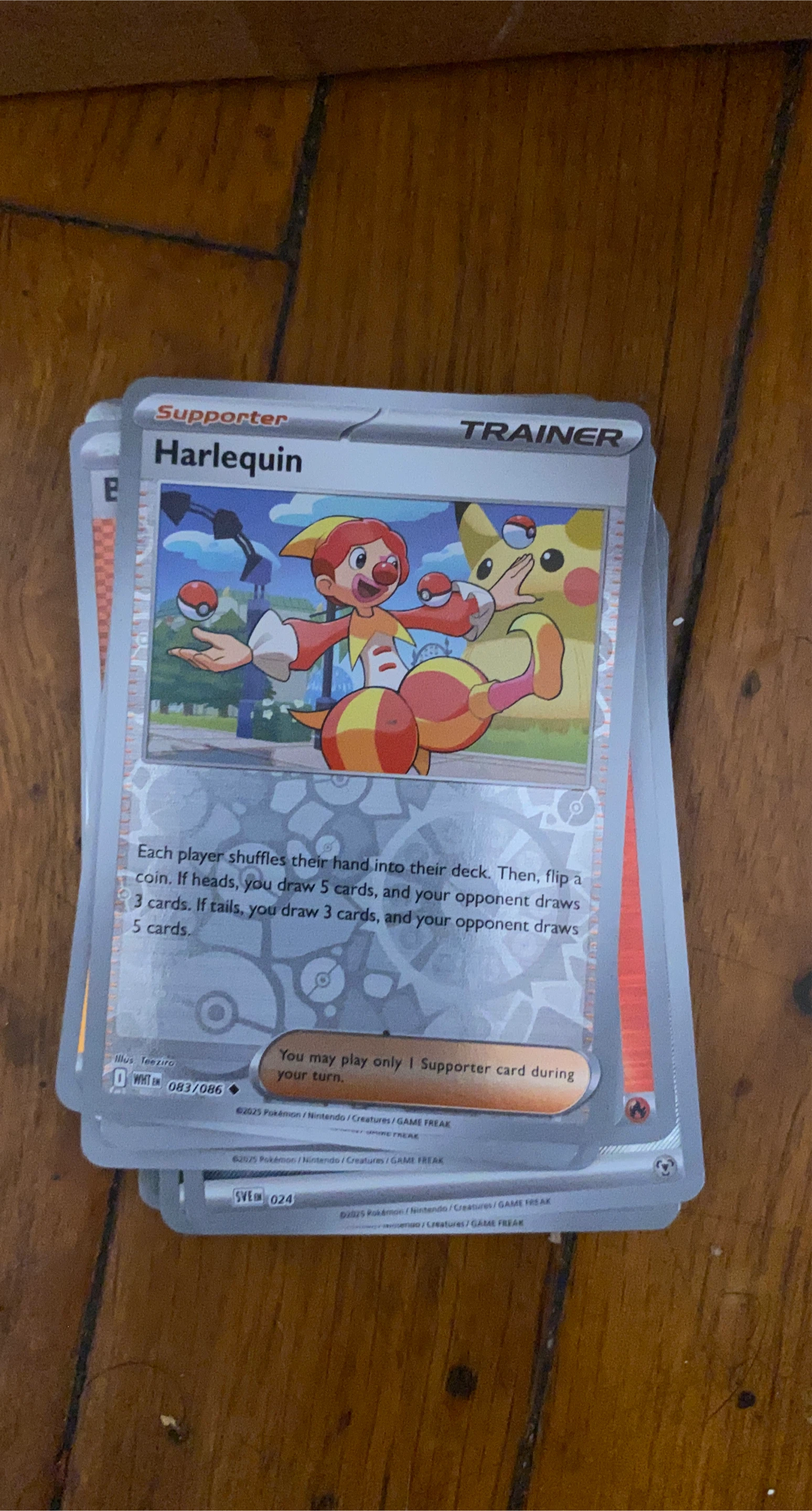 Harlequin Trainer Supporter Pokemon Card