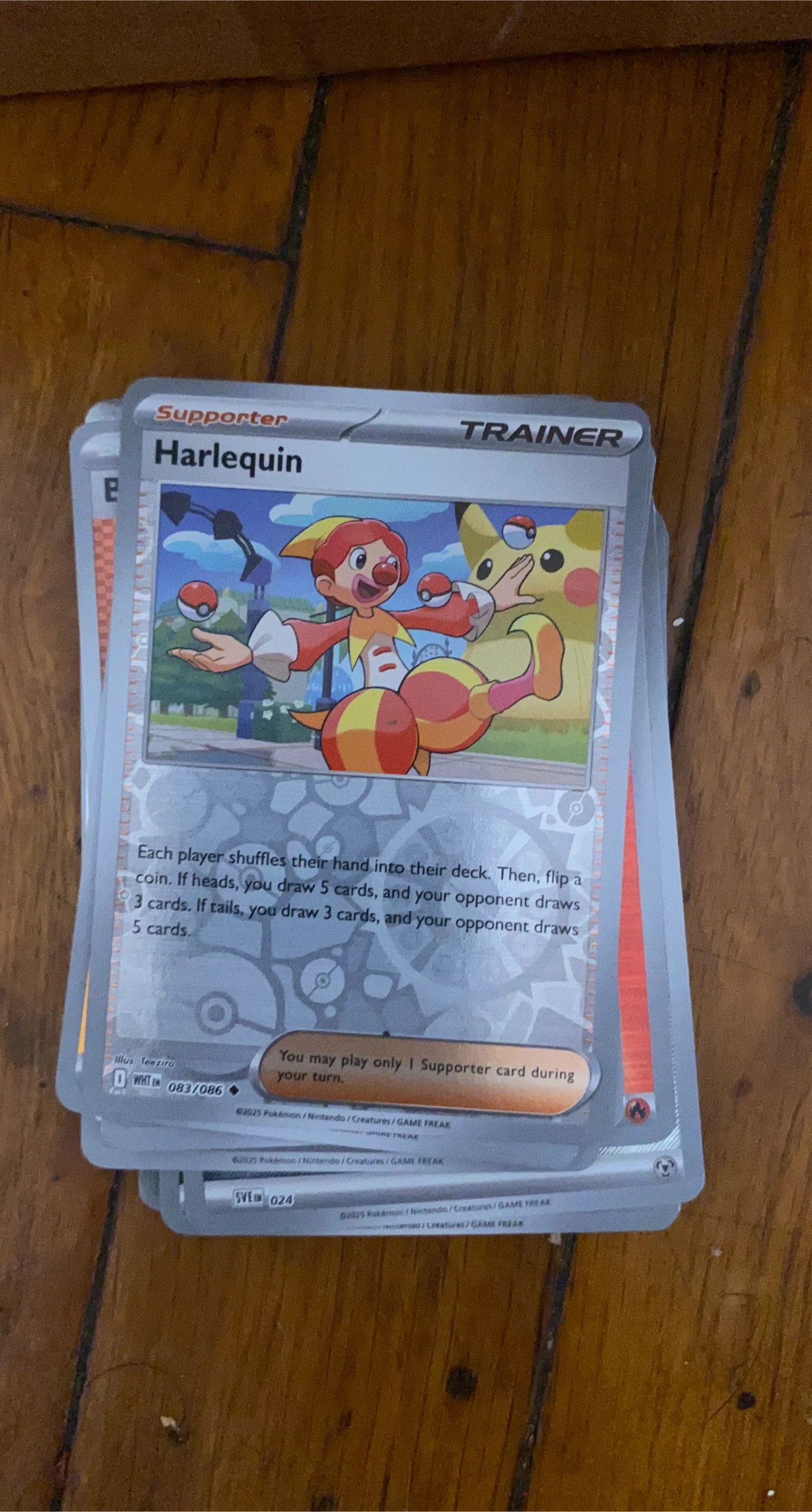 Harlequin Trainer Supporter Pokemon Card