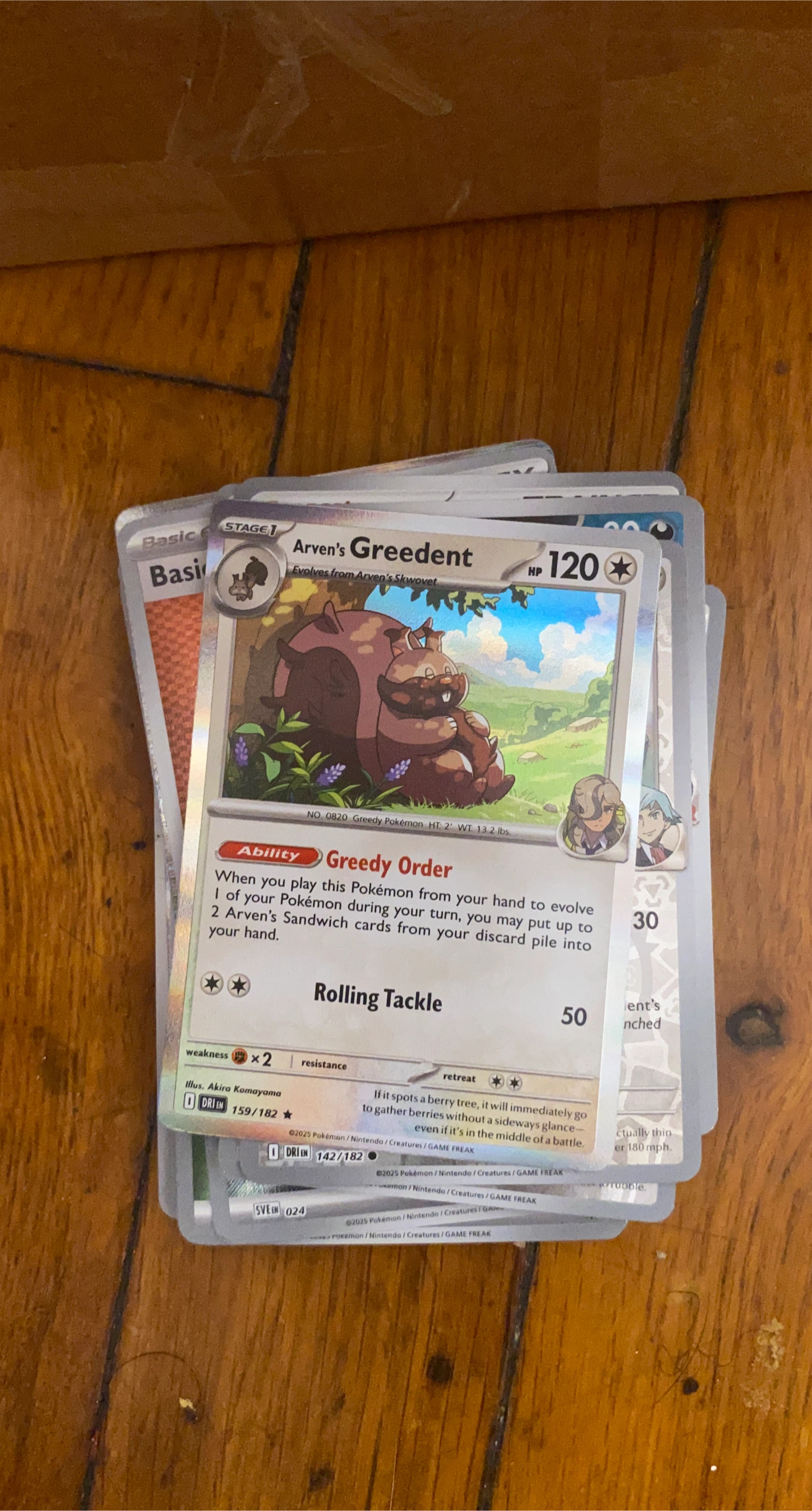 Arven's Greedent Pokémon Trading Card