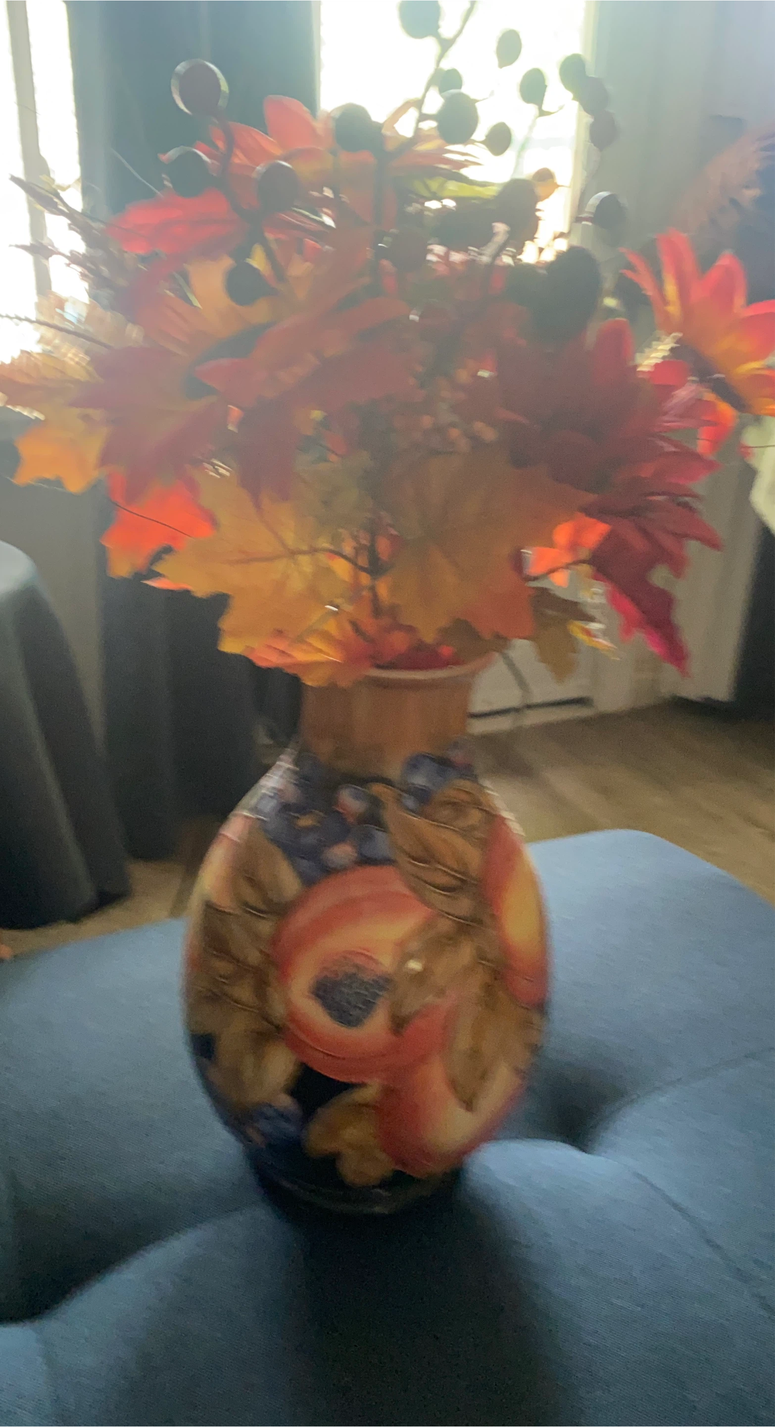 Decorative Fruit Pattern Ceramic Vase