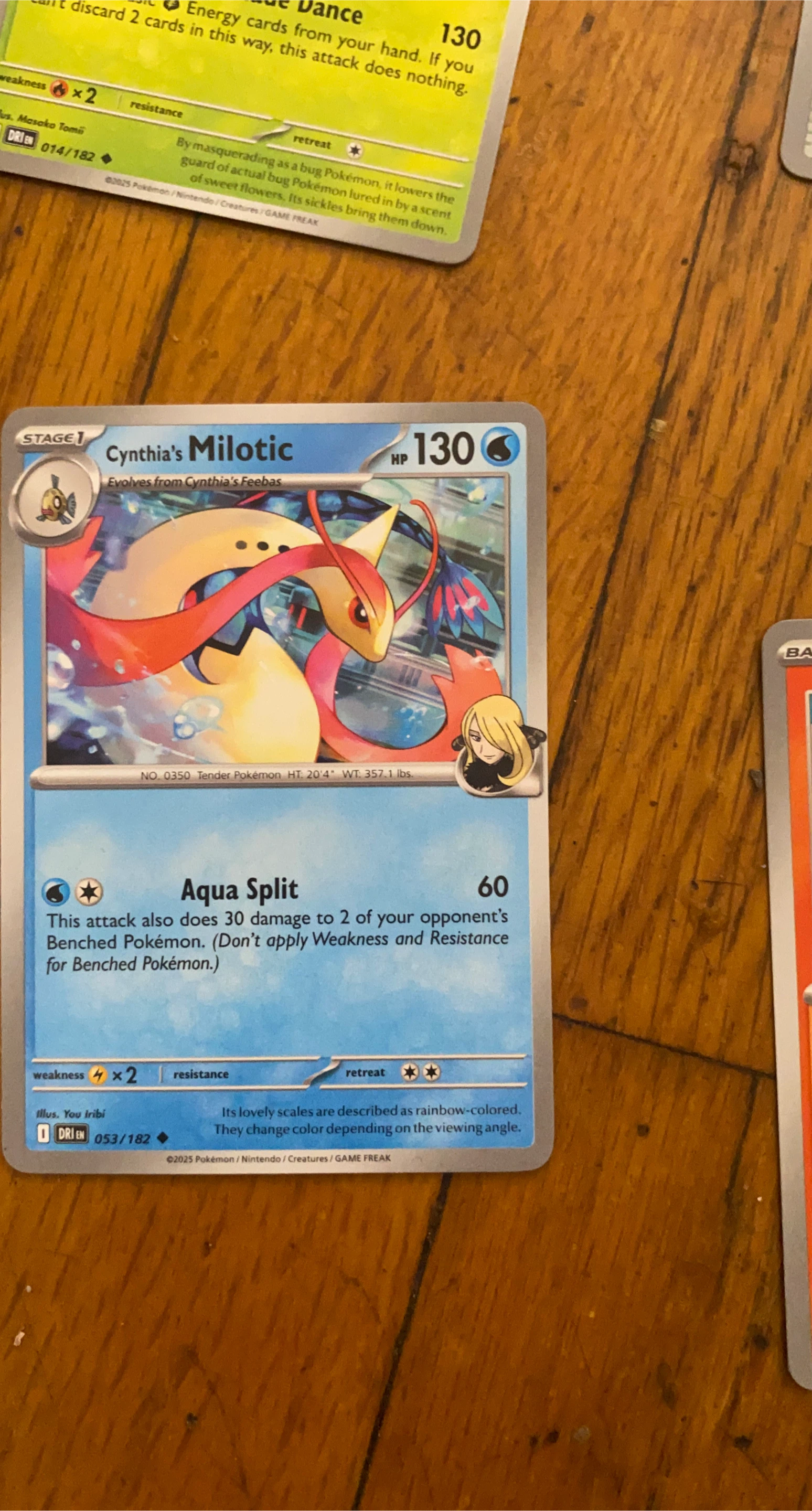 Cynthia's Milotic Pokemon Card