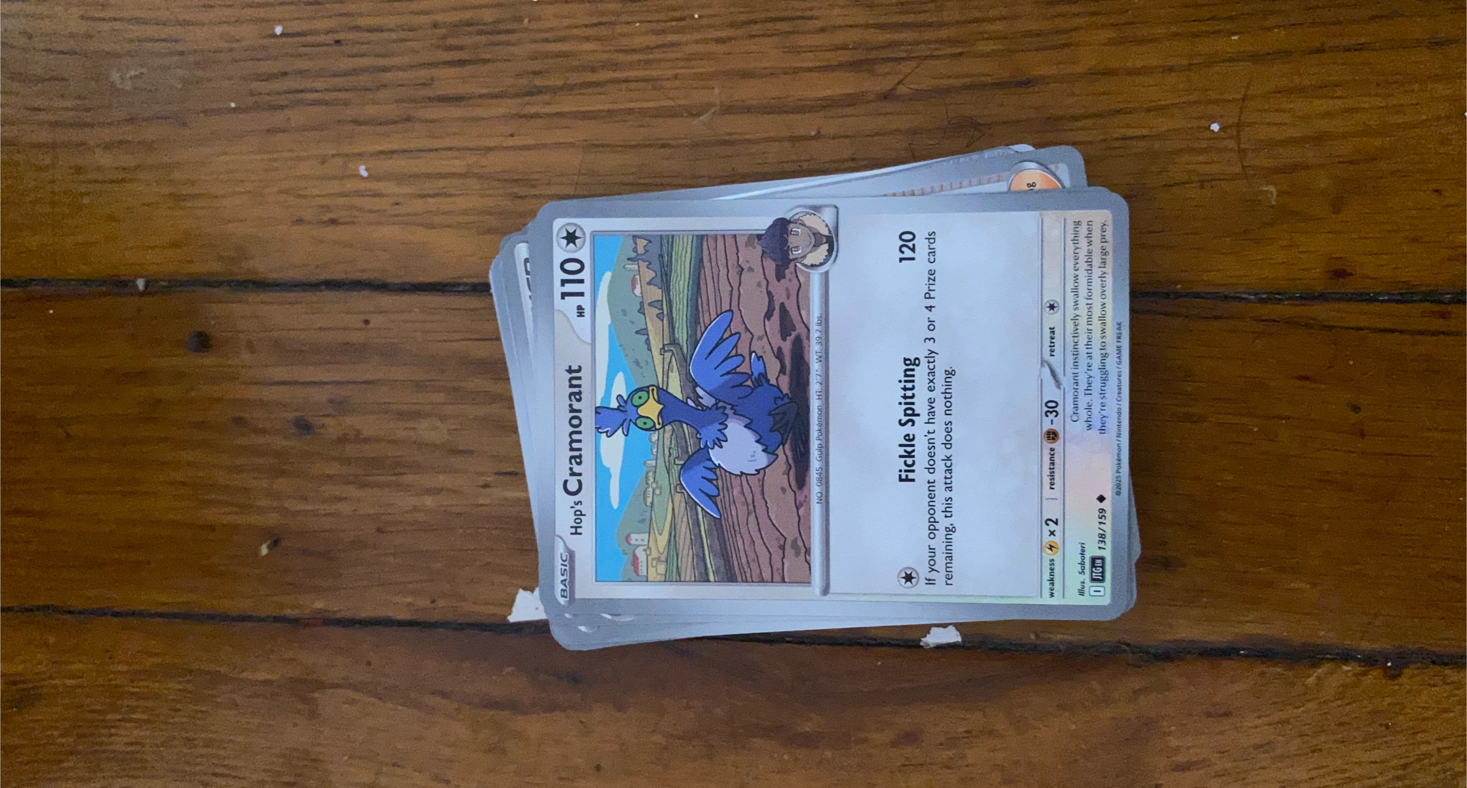 Hop's Cramorant Pokemon Trading Card