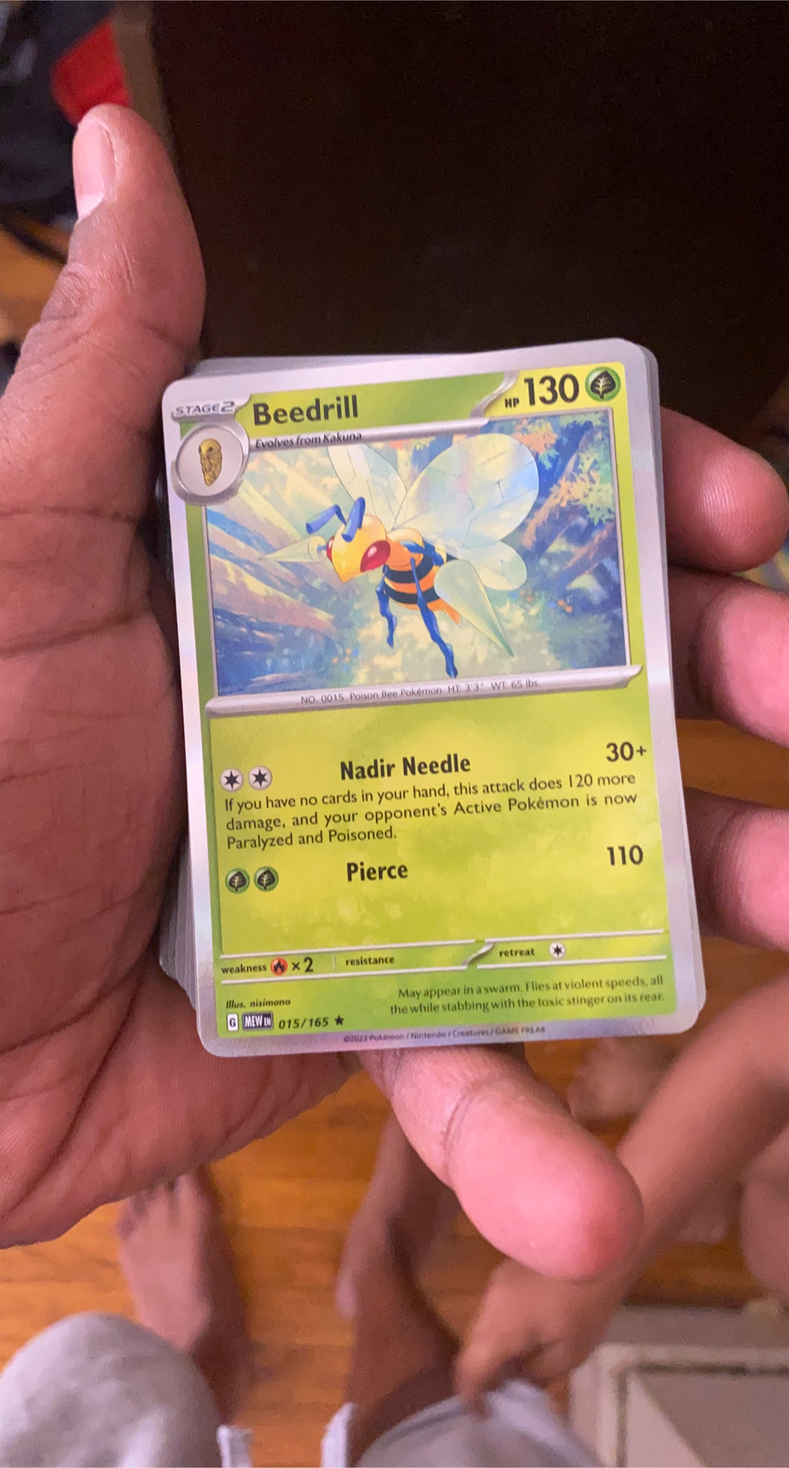 Pokemon TCG Beedrill 015/165 Card