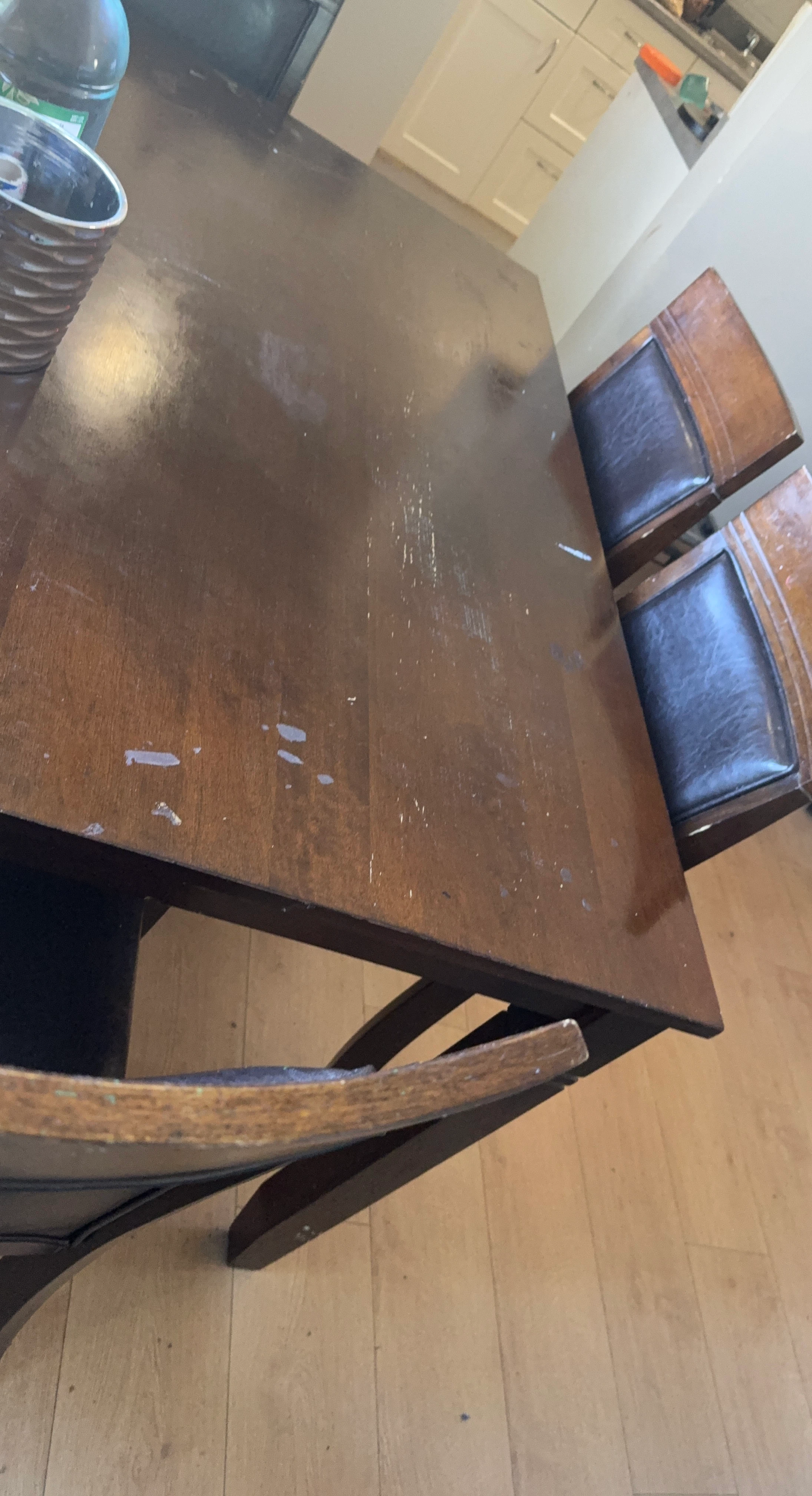 Dark Wood Dining Table with 4 Chairs