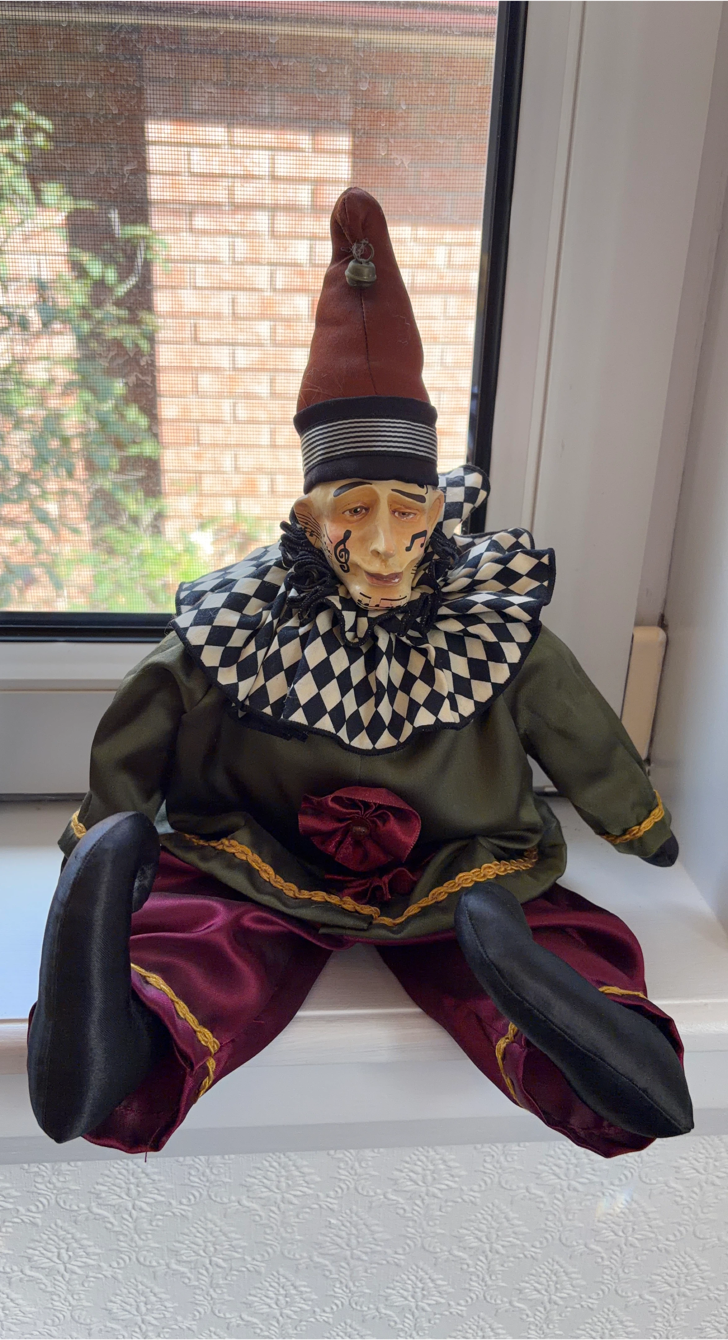 Vintage Musical Clown Figurine