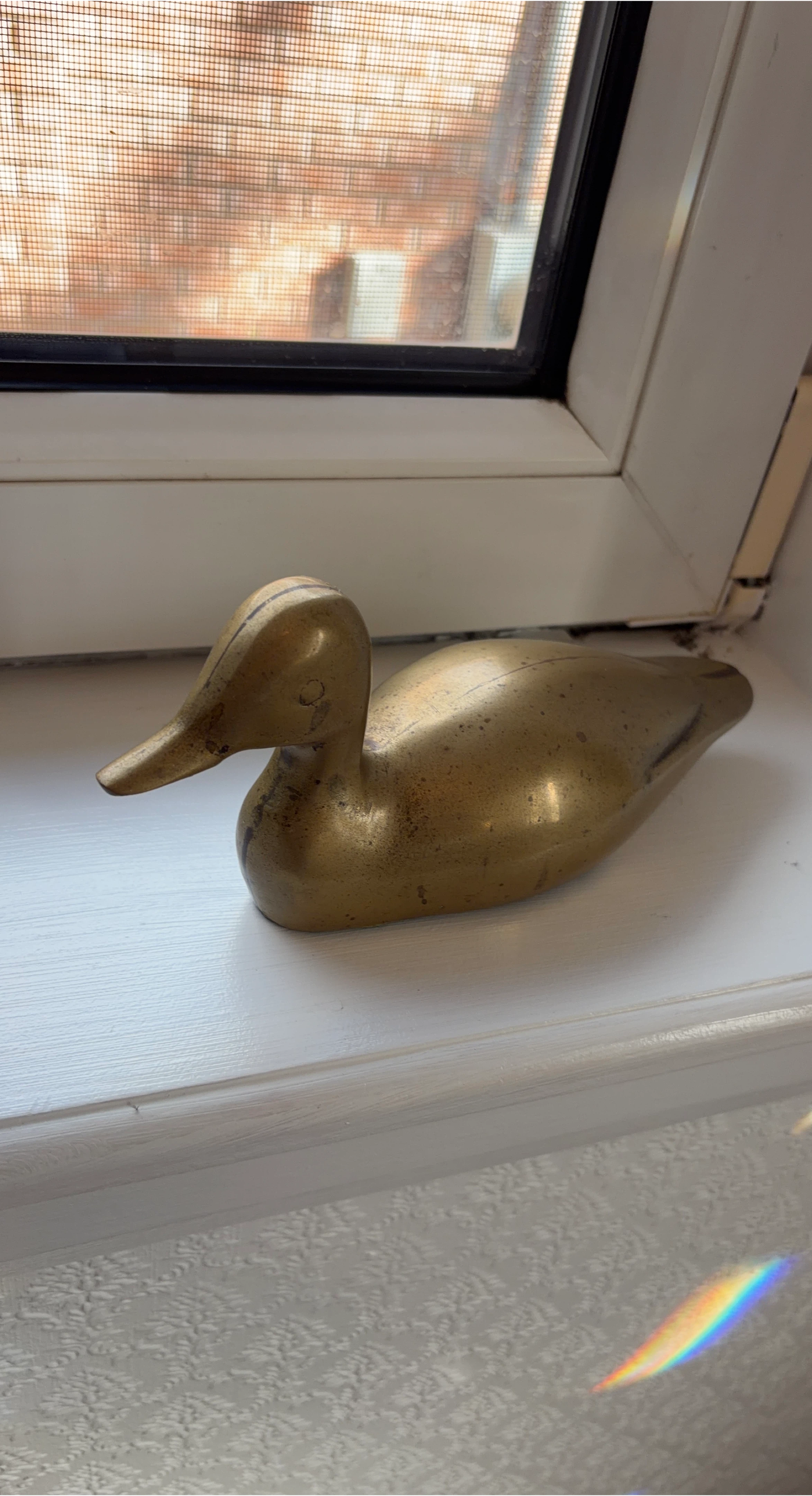 Vintage Brass Duck Figurine