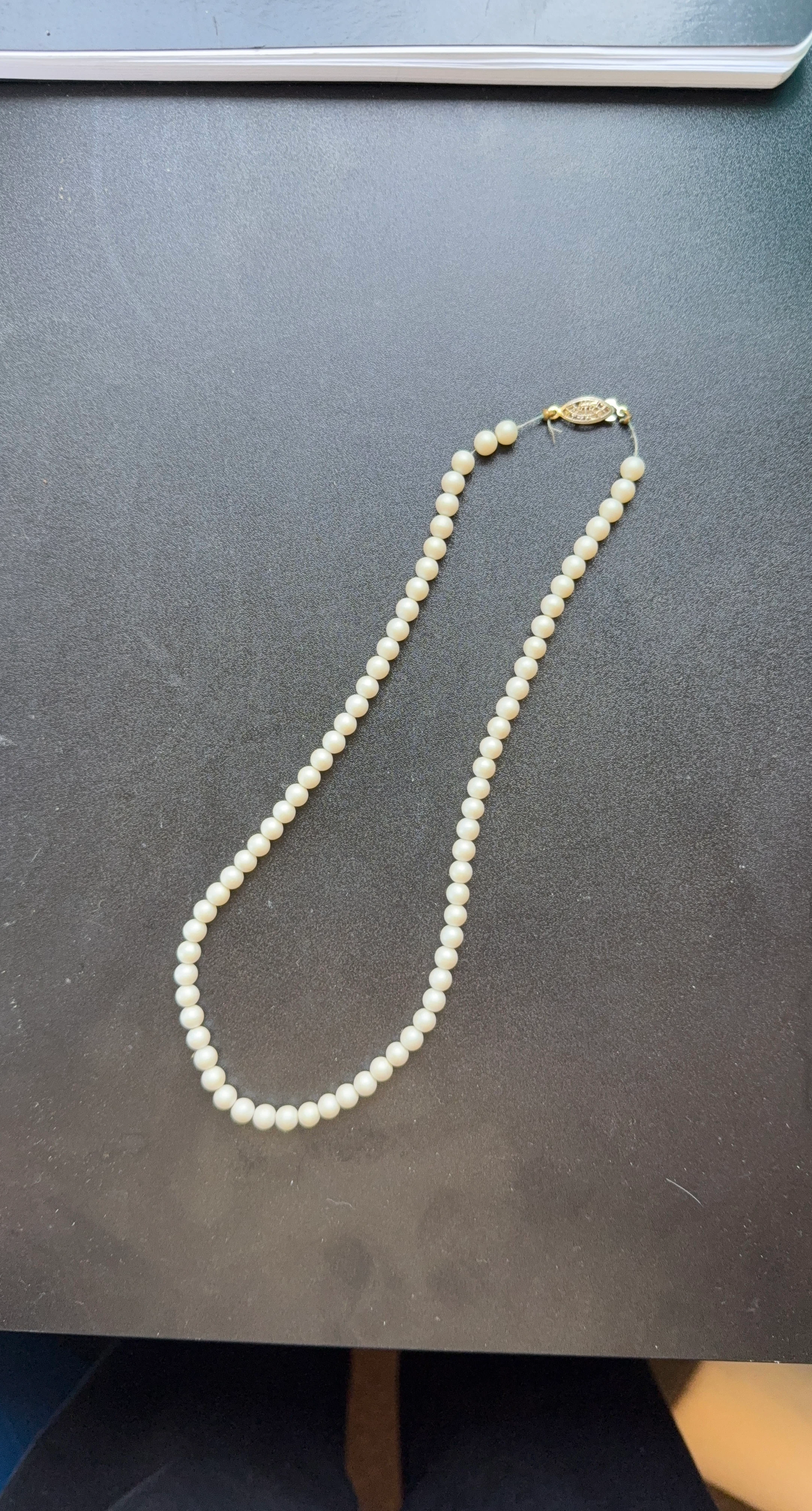 Pearl Necklace with Gold Clasp