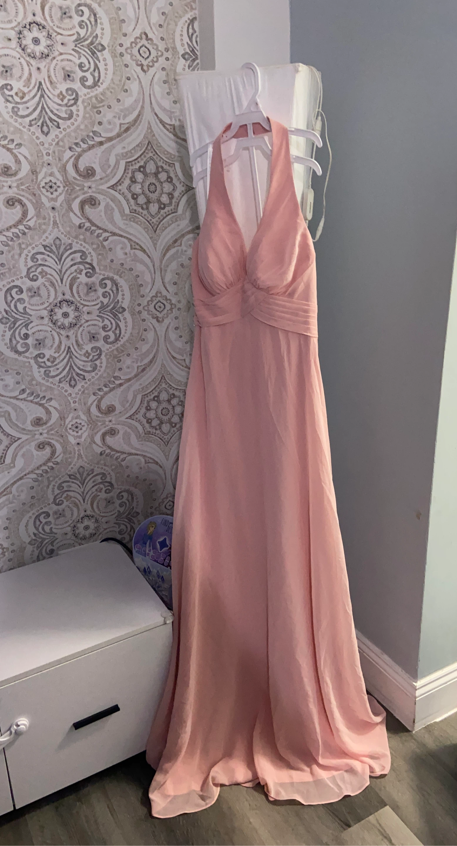 Pink Halter Neck Bridesmaid Dress