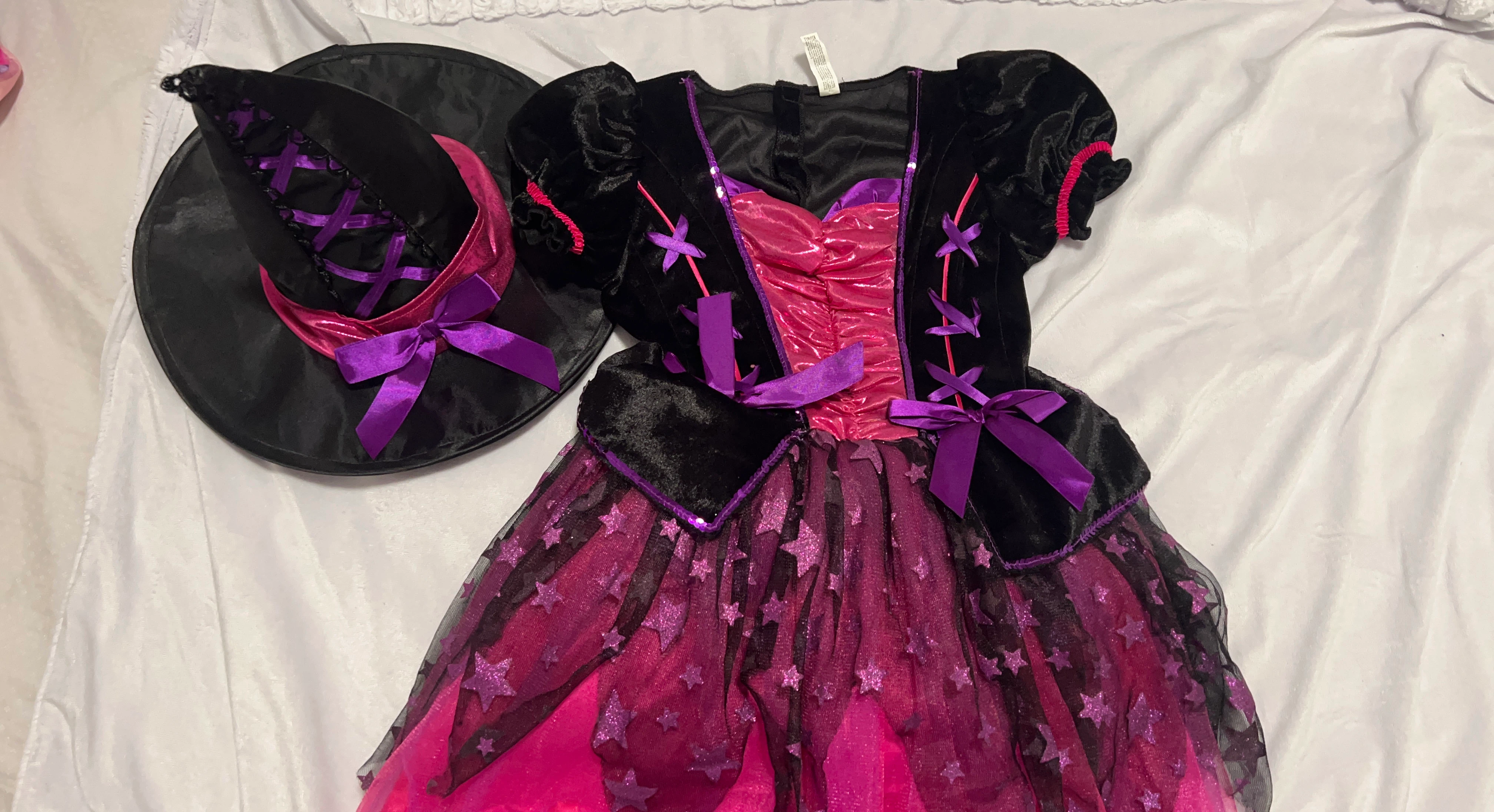 Girls Witch Costume with Hat for sale