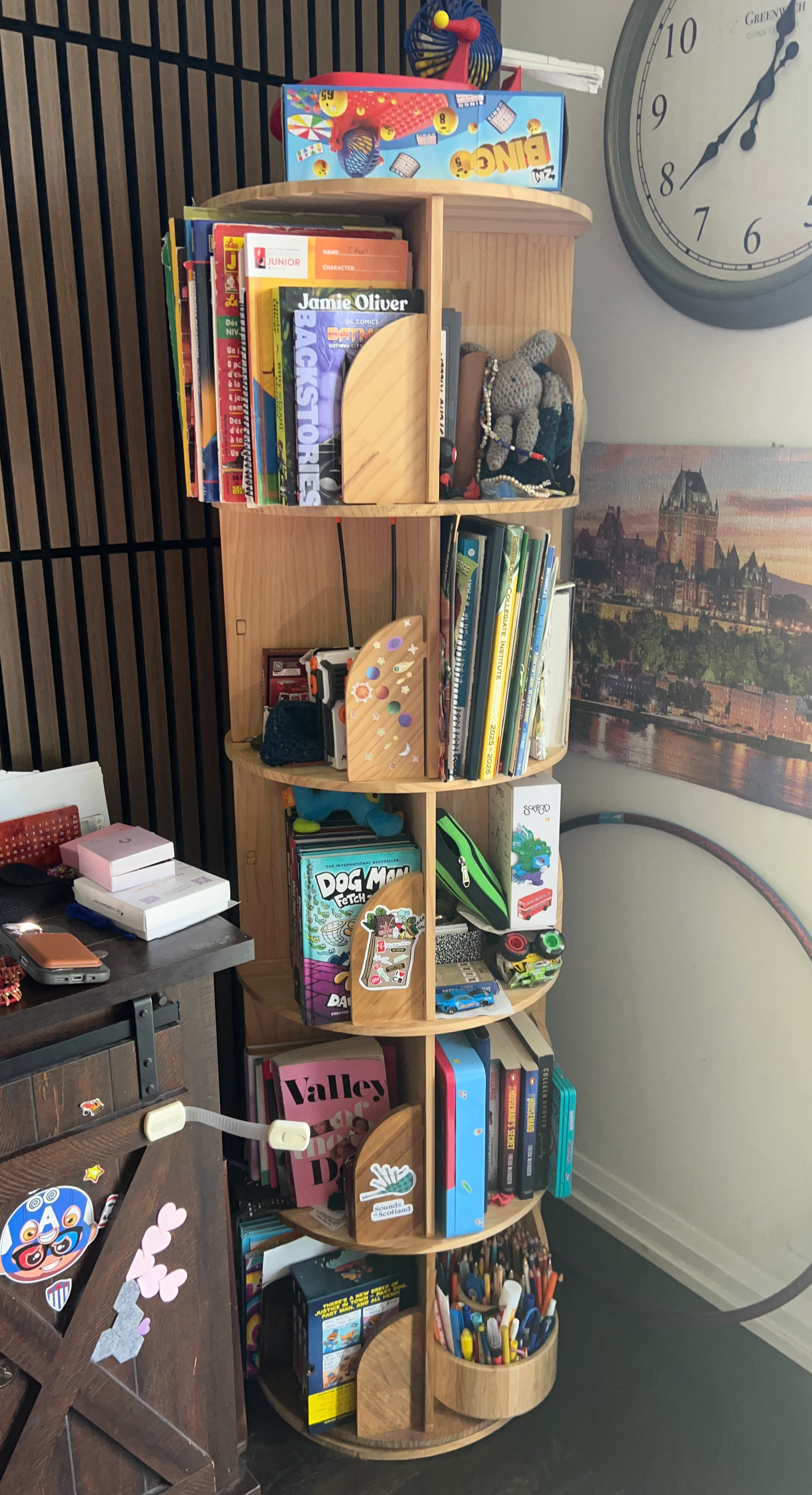 Rotating Wooden Bookcase