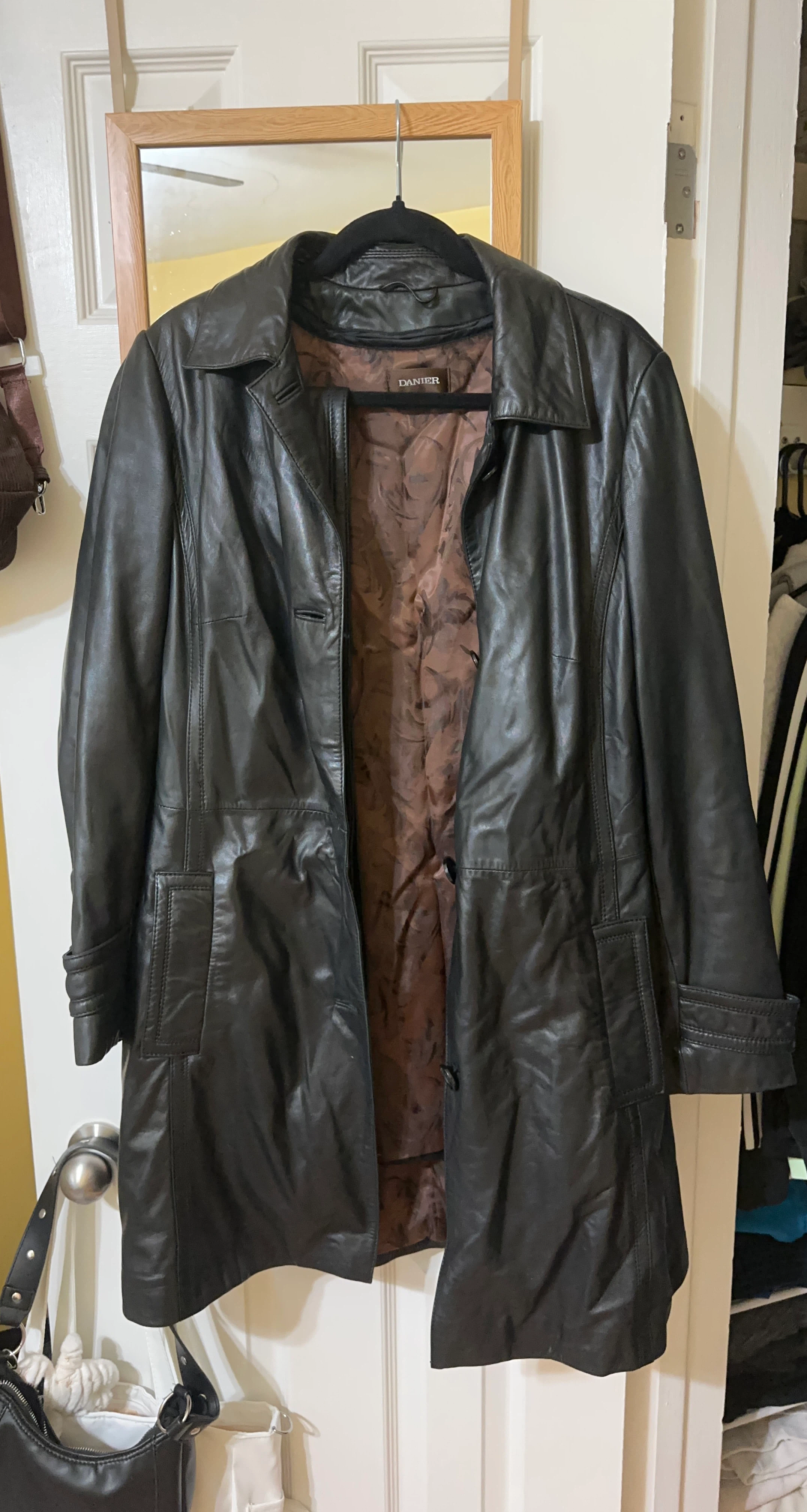 Danier Black Leather Coat