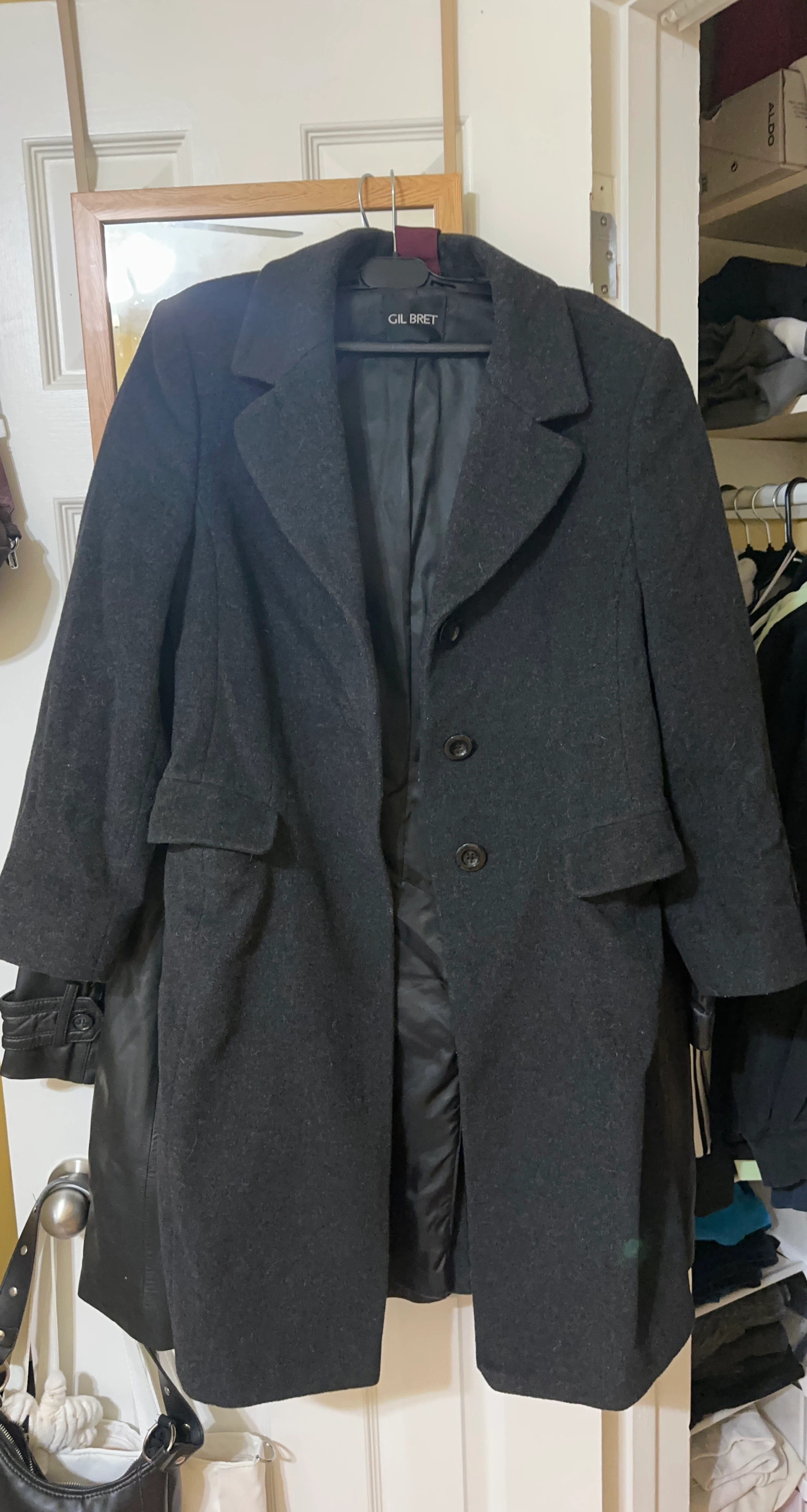 Gil Bret Charcoal Cashmere and Wool Coat