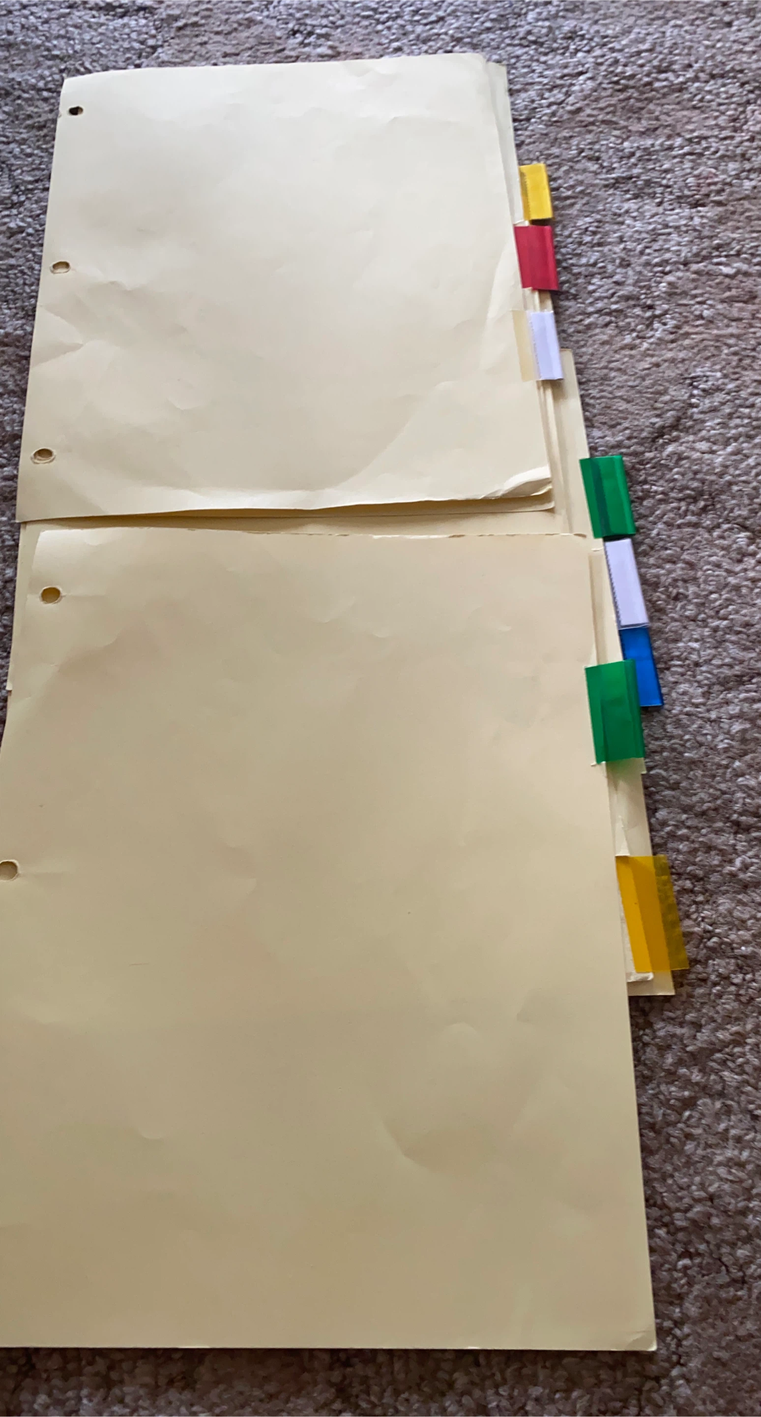 Set of Manila Paper Dividers