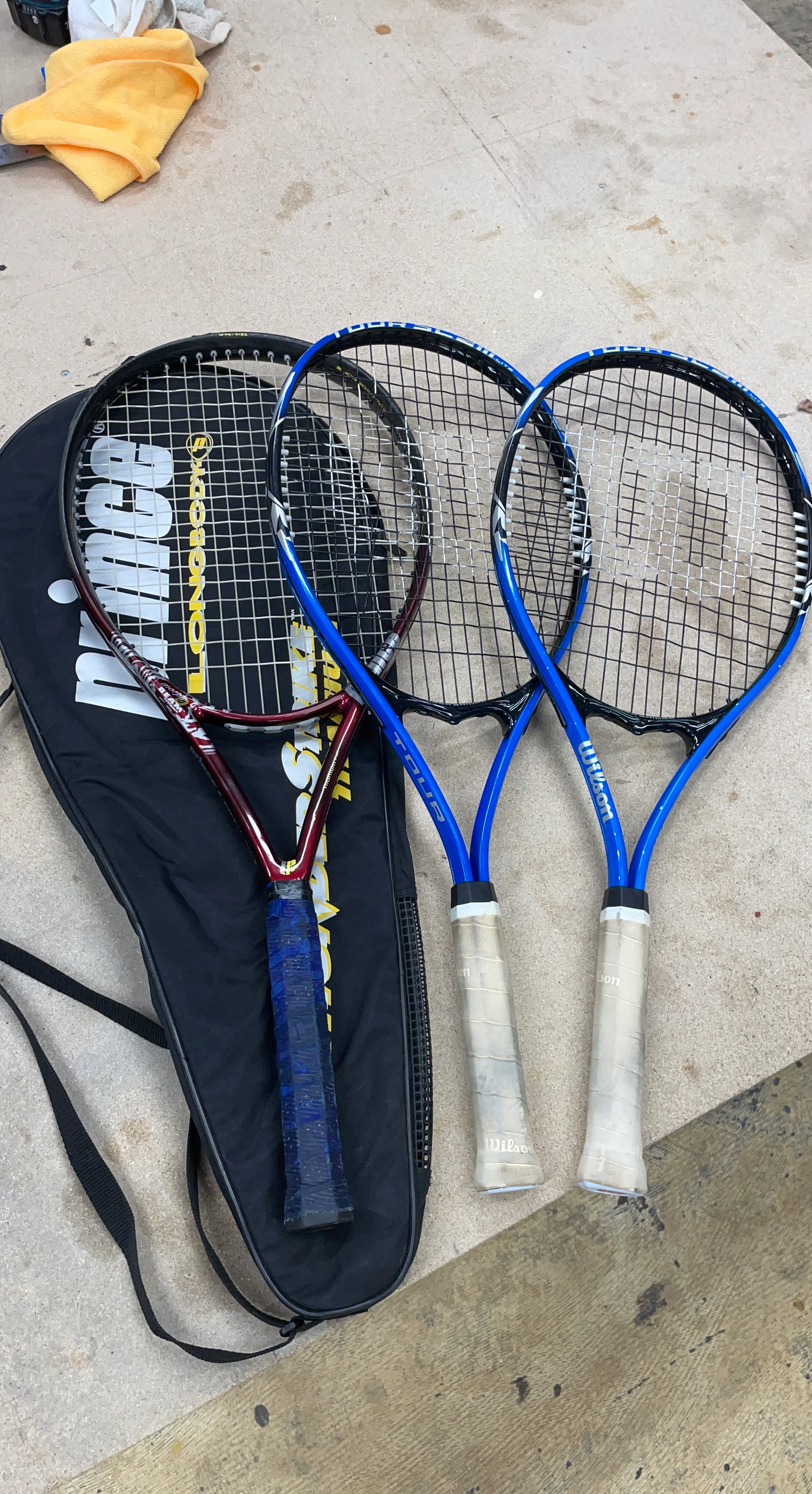 Set of 3 Tennis Rackets (2 Wilson, 1 Prince)