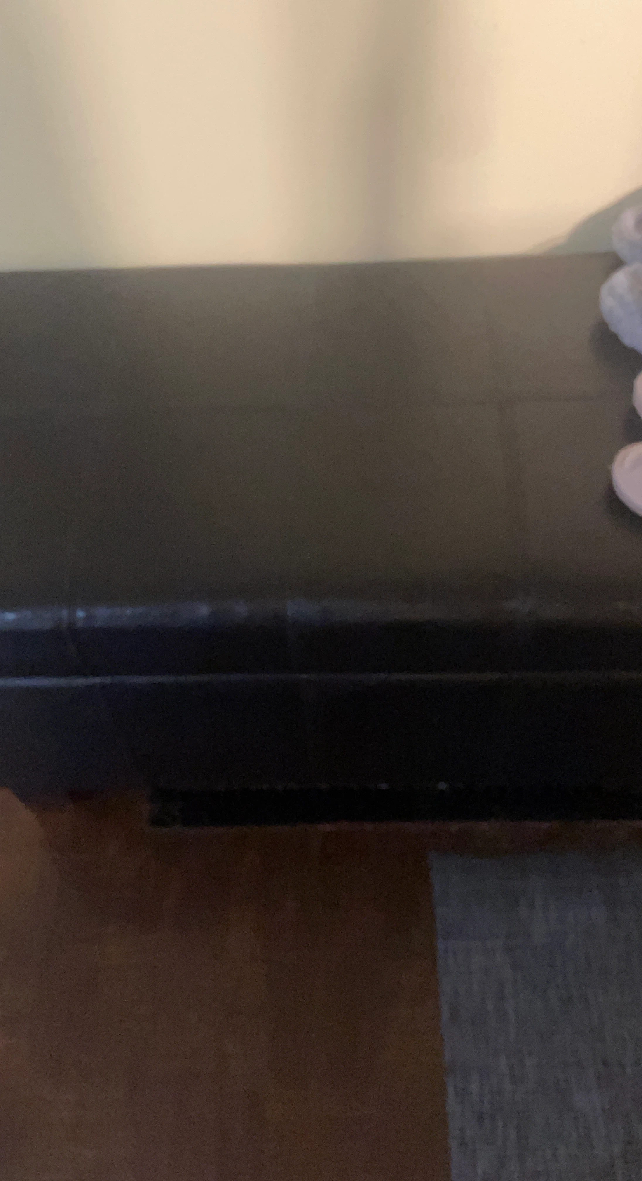 Black Faux Leather Storage Ottoman