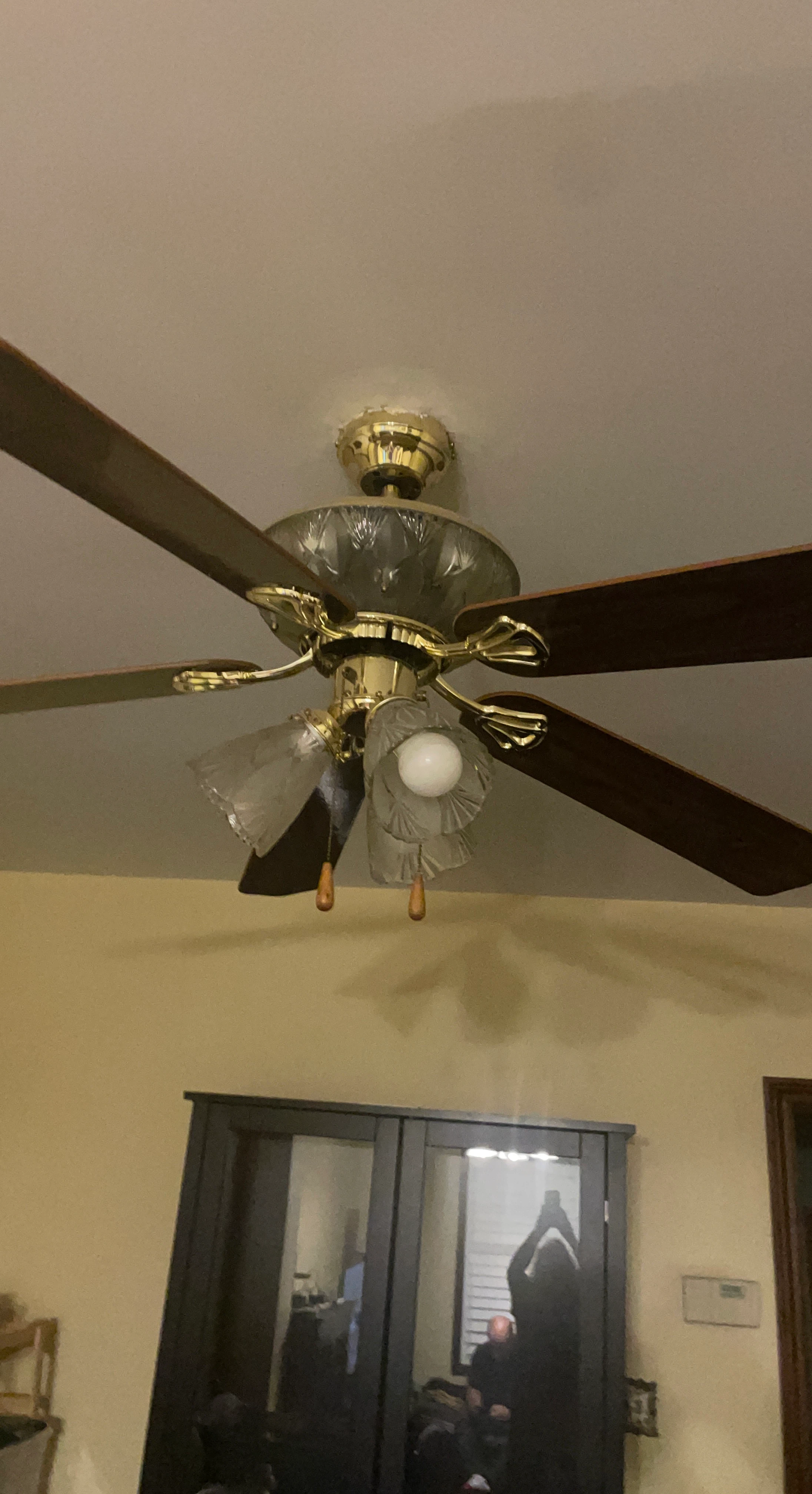 Vintage Brass Ceiling Fan with Light Kit
