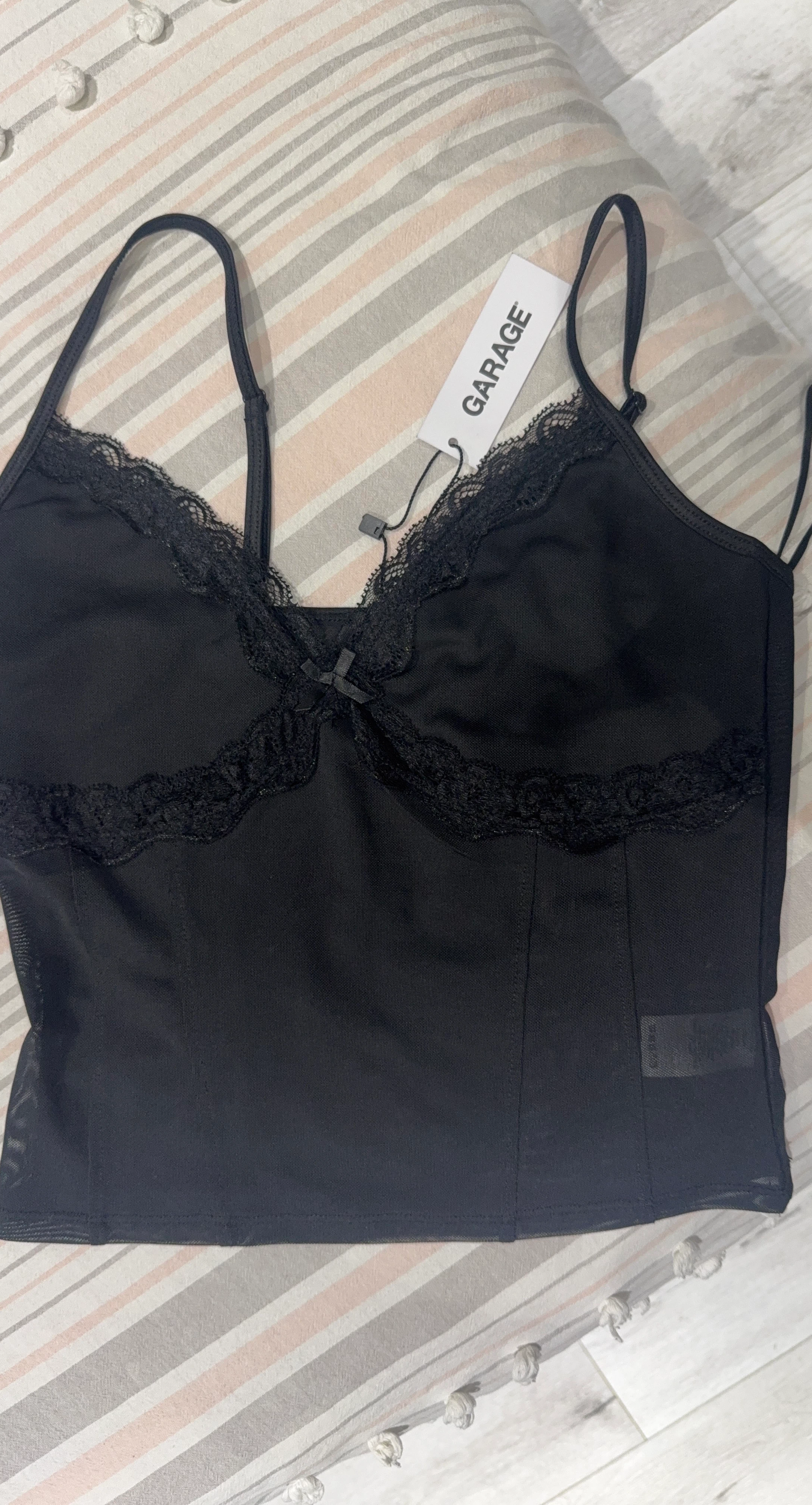 Garage Black Lace Trim Camisole
