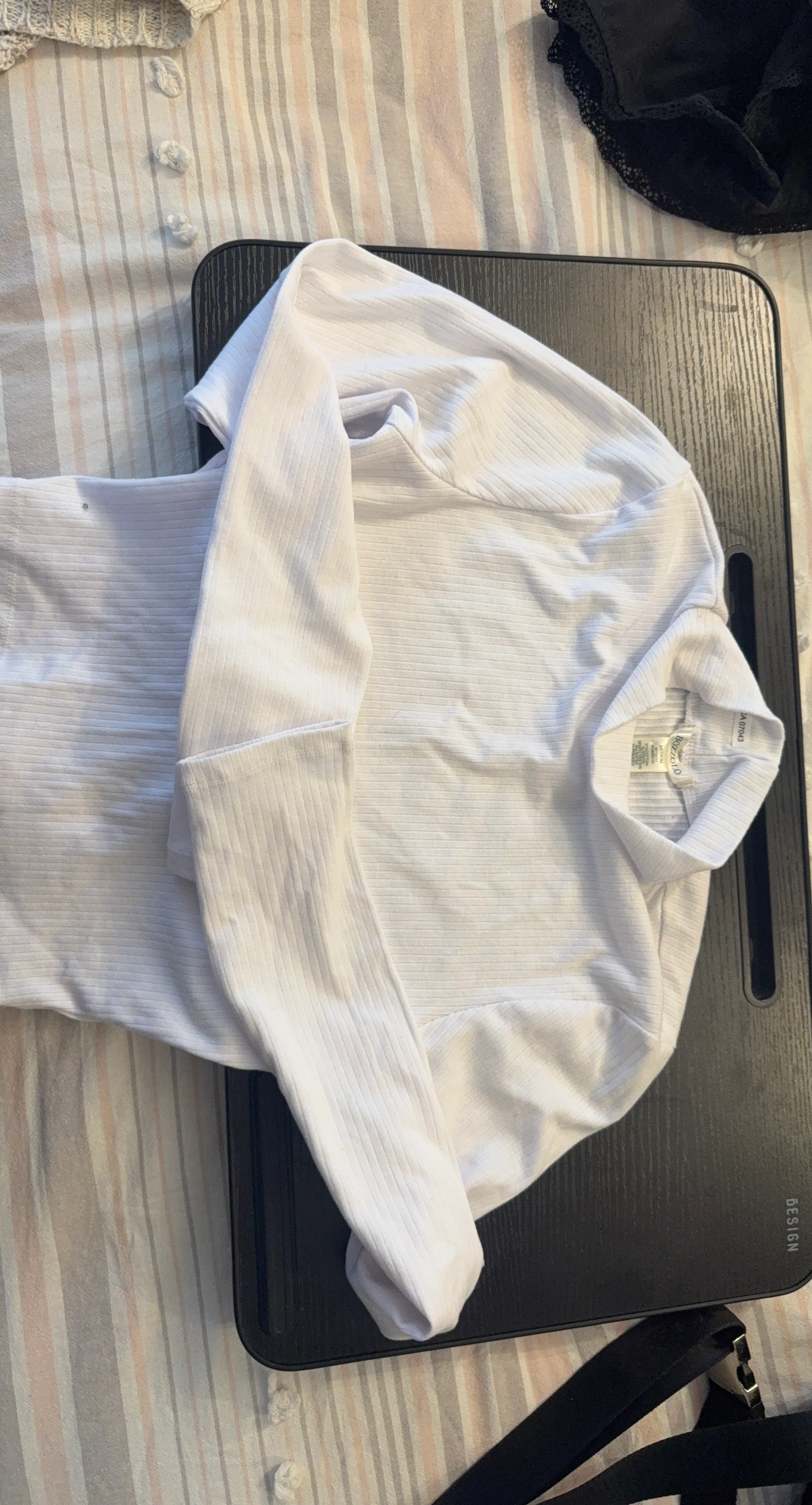 Bozzolo white mock neck long sleeve top