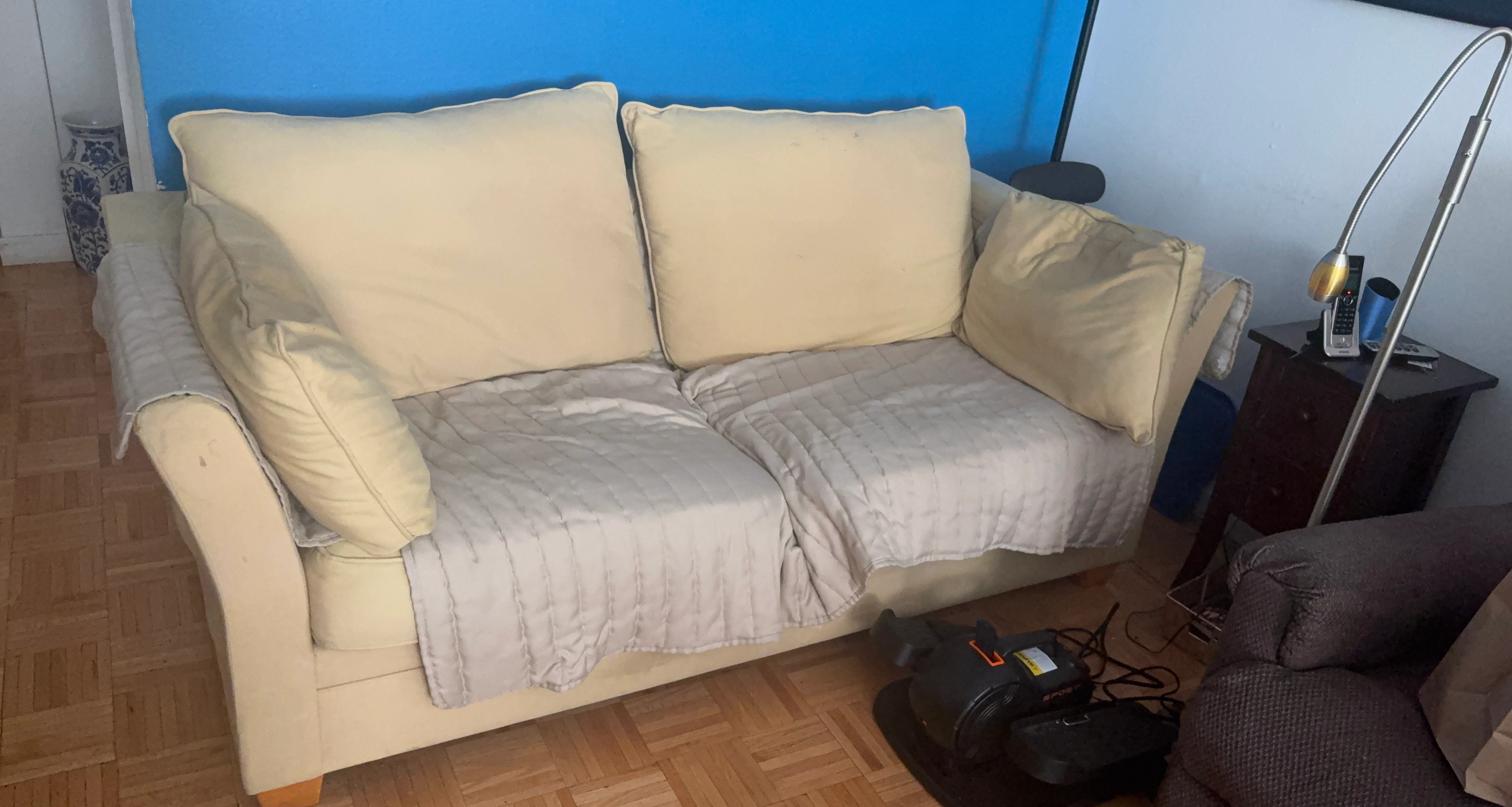 Cream Two-Seater Sofa