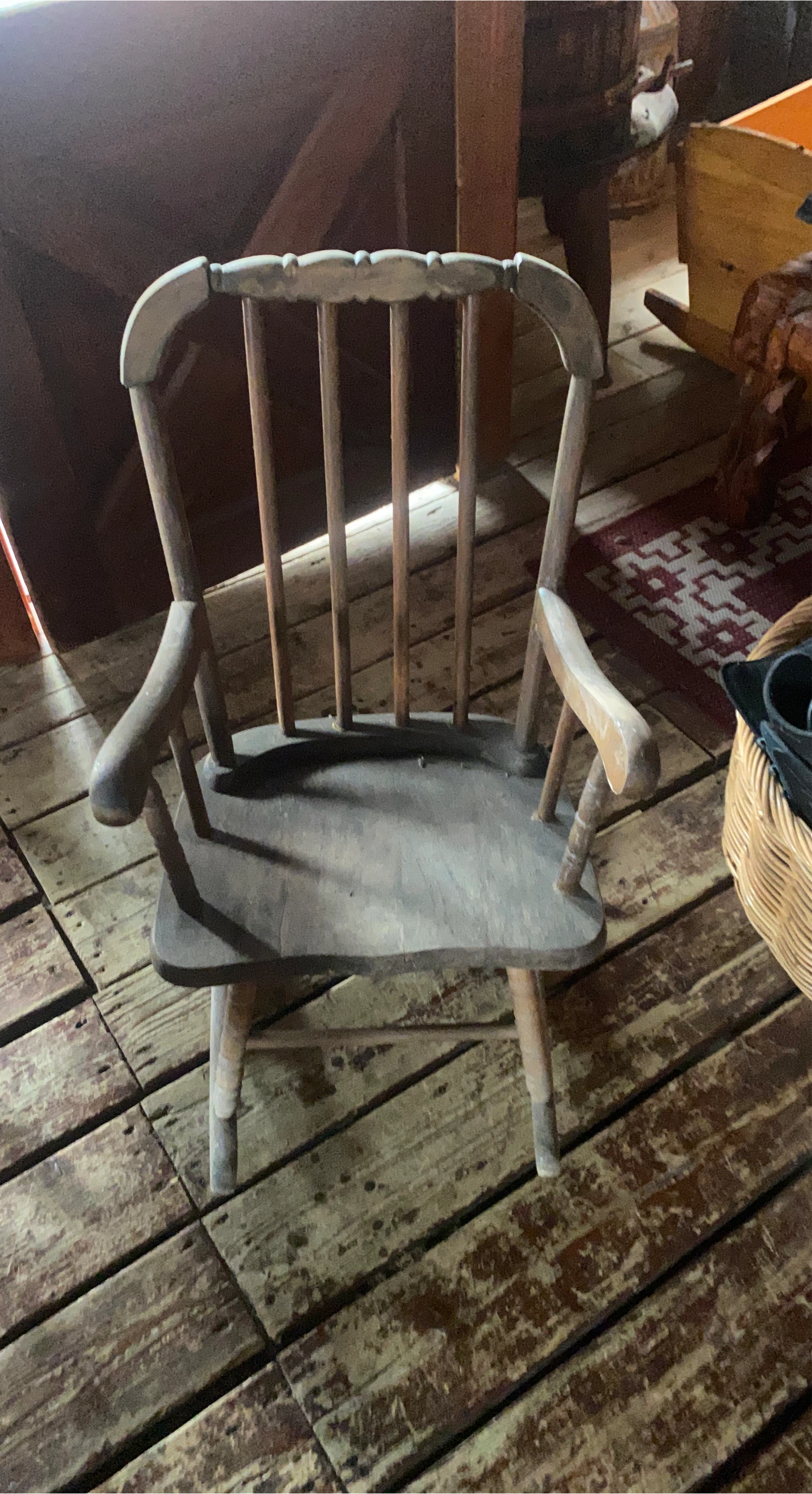 Vintage Wooden Spindle Armchair