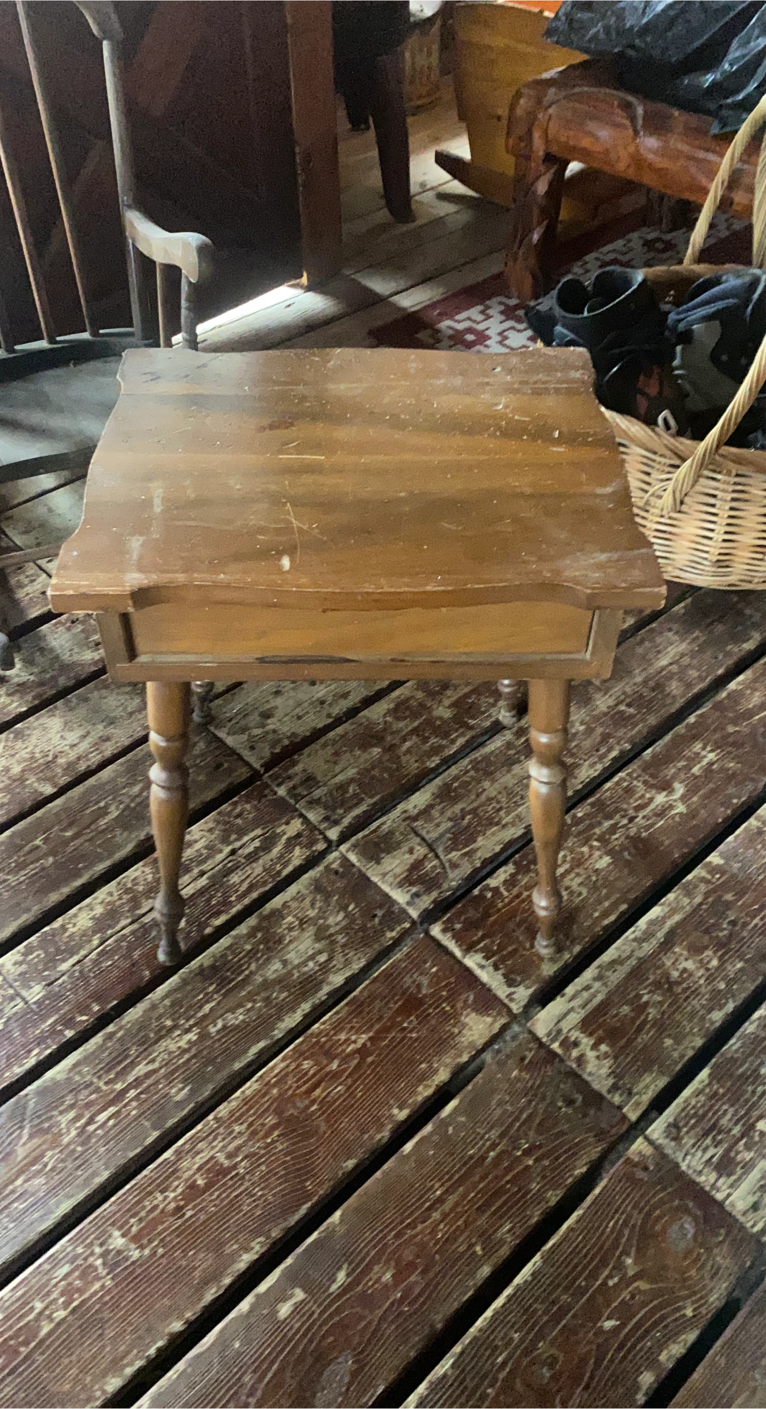 Vintage Solid Wood Side Table